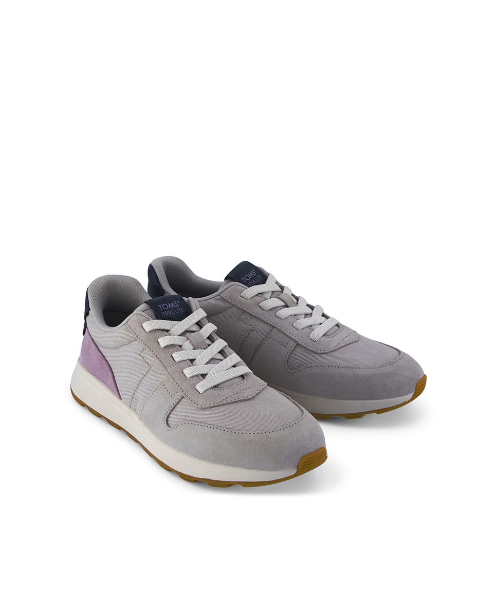 Zapatillas retro de mujer trvl lite de lona y cordones - Toms - Gris Gris-3
