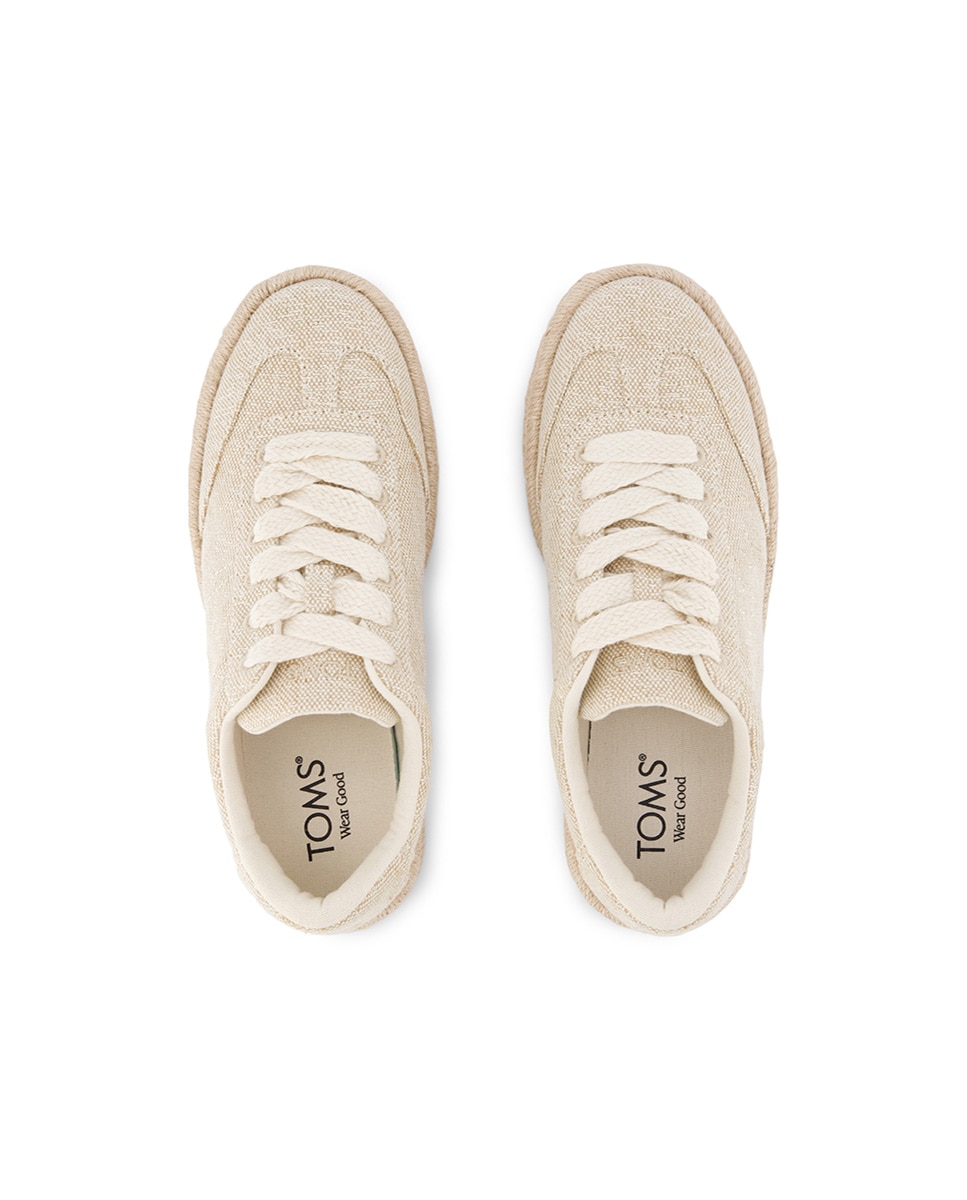 Zapatillas planas de mujer jesse de lona y plataforma - Toms - Oro Oro-2