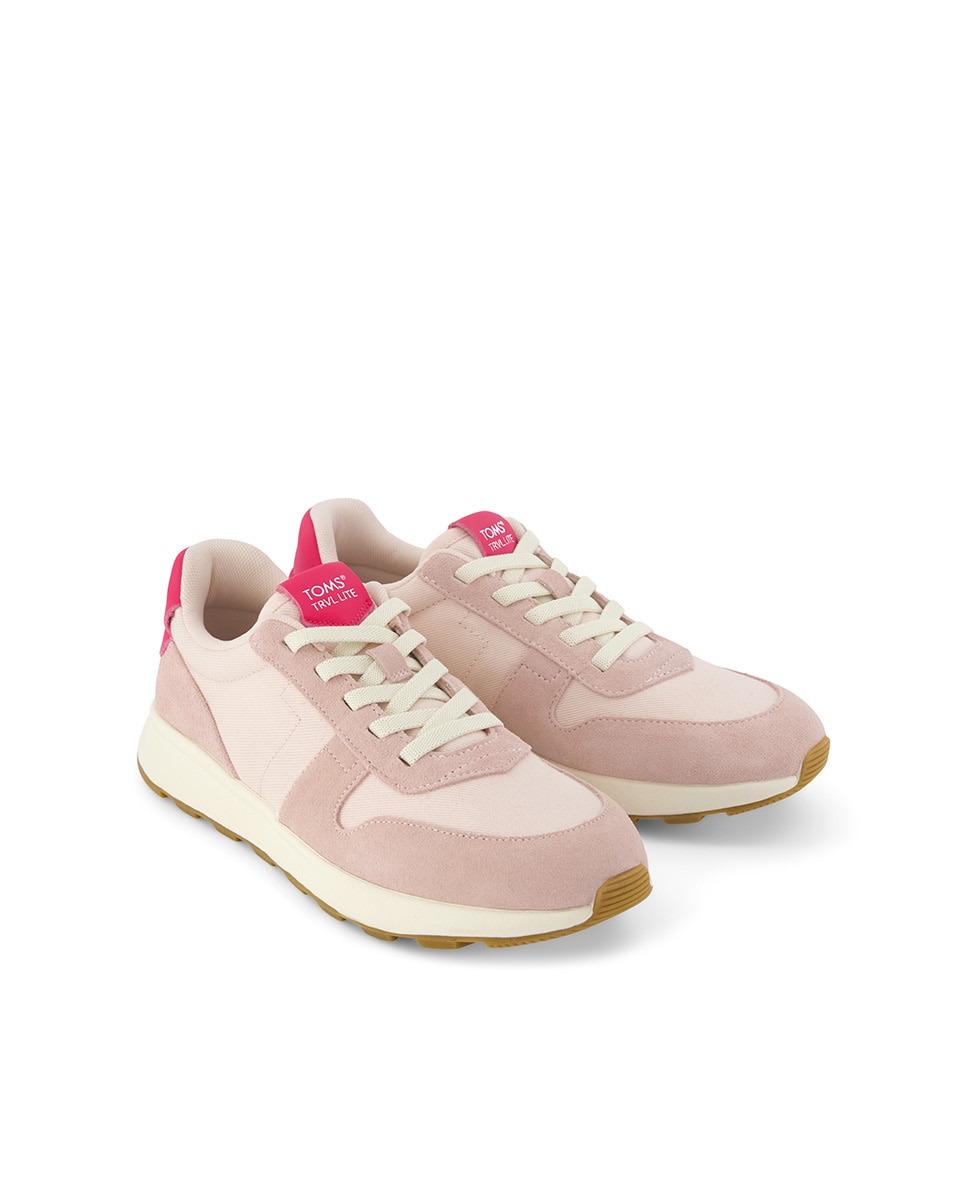 Zapatillas retro de mujer trvl lite de lona y cordones - Toms - Rosa Rosa-3