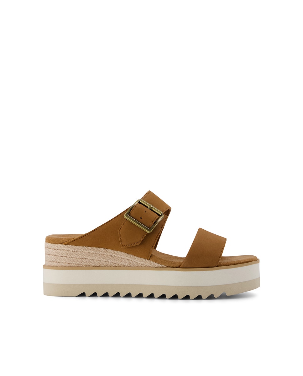 Sandalias de cuña de mujer diana mule buckle de ante - Toms - Marrón Marrón-1