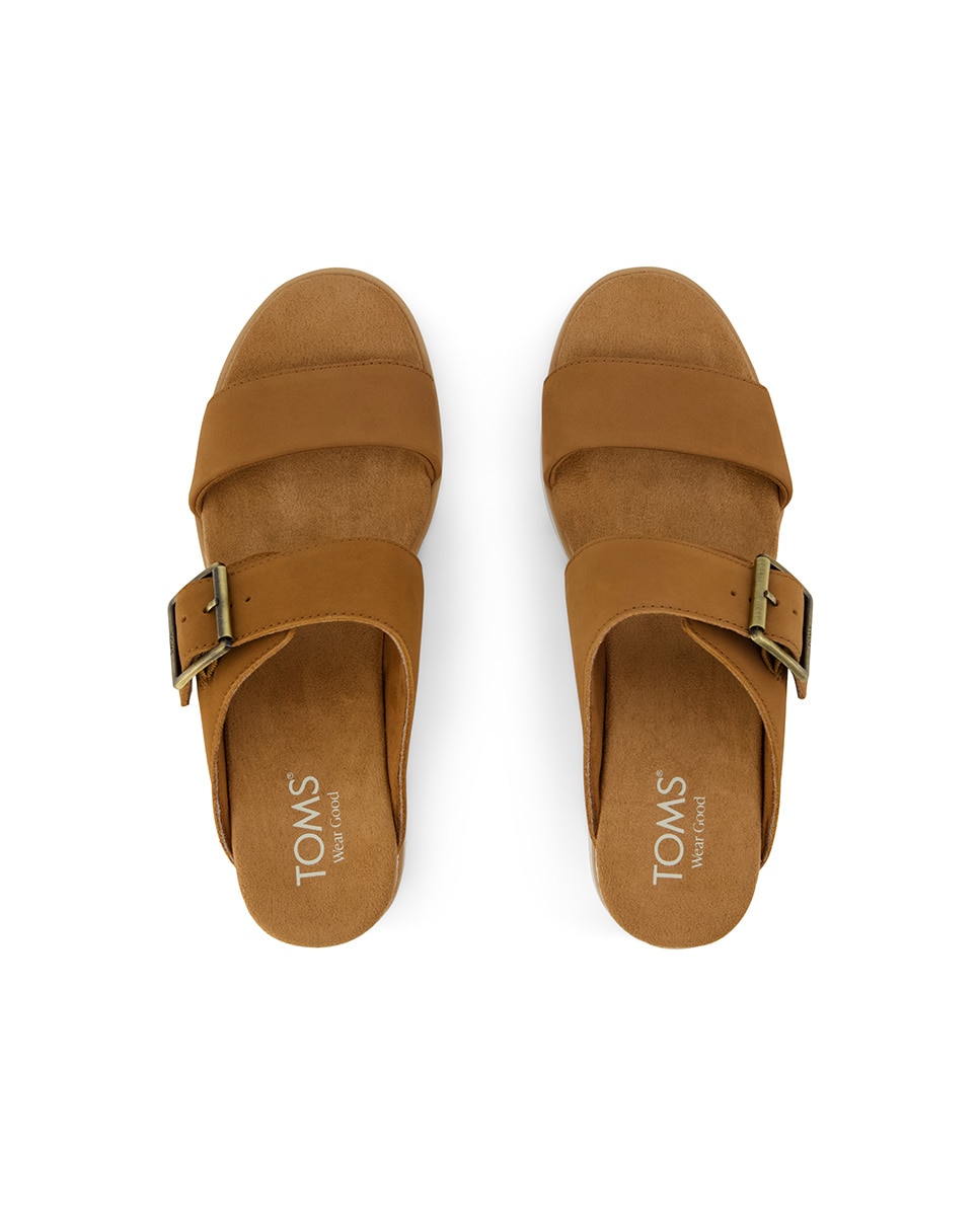 Sandalias de cuña de mujer diana mule buckle de ante - Toms - Marrón Marrón-2