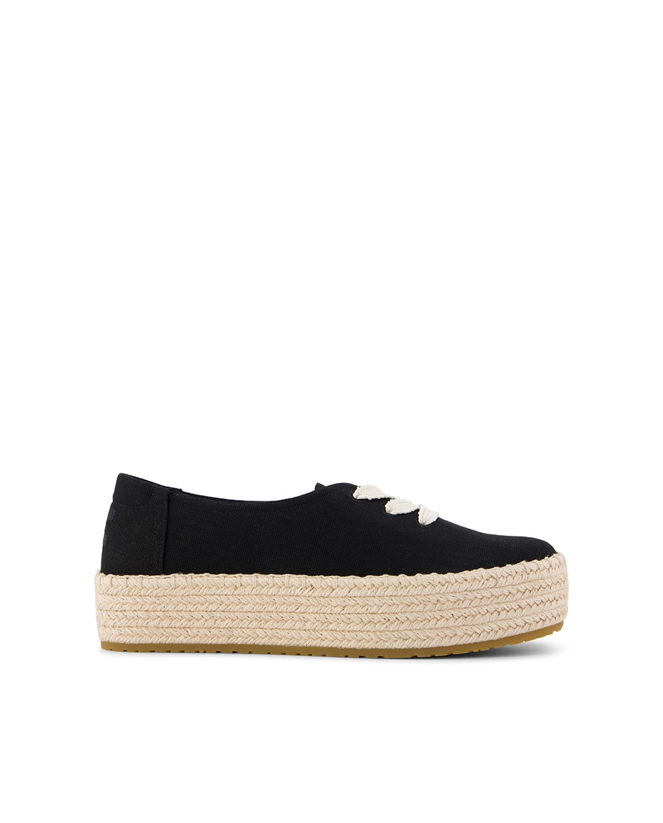 Toms - Alpargatas con plataforma para mujer valencia lace up toms de lona.