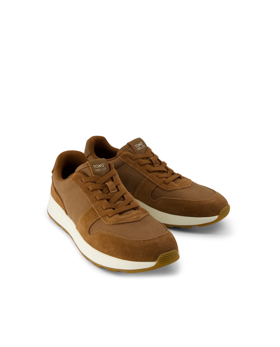 Zapatillas de hombre trvl lite retro de piel y cordones - Toms - Marrón oscuro Marrón oscuro-3
