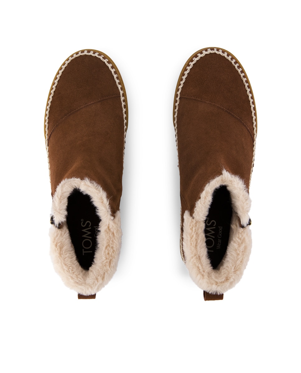 Botines de pelo de mujer de piel y plataforma - Toms - Marrón oscuro Marrón oscuro-2