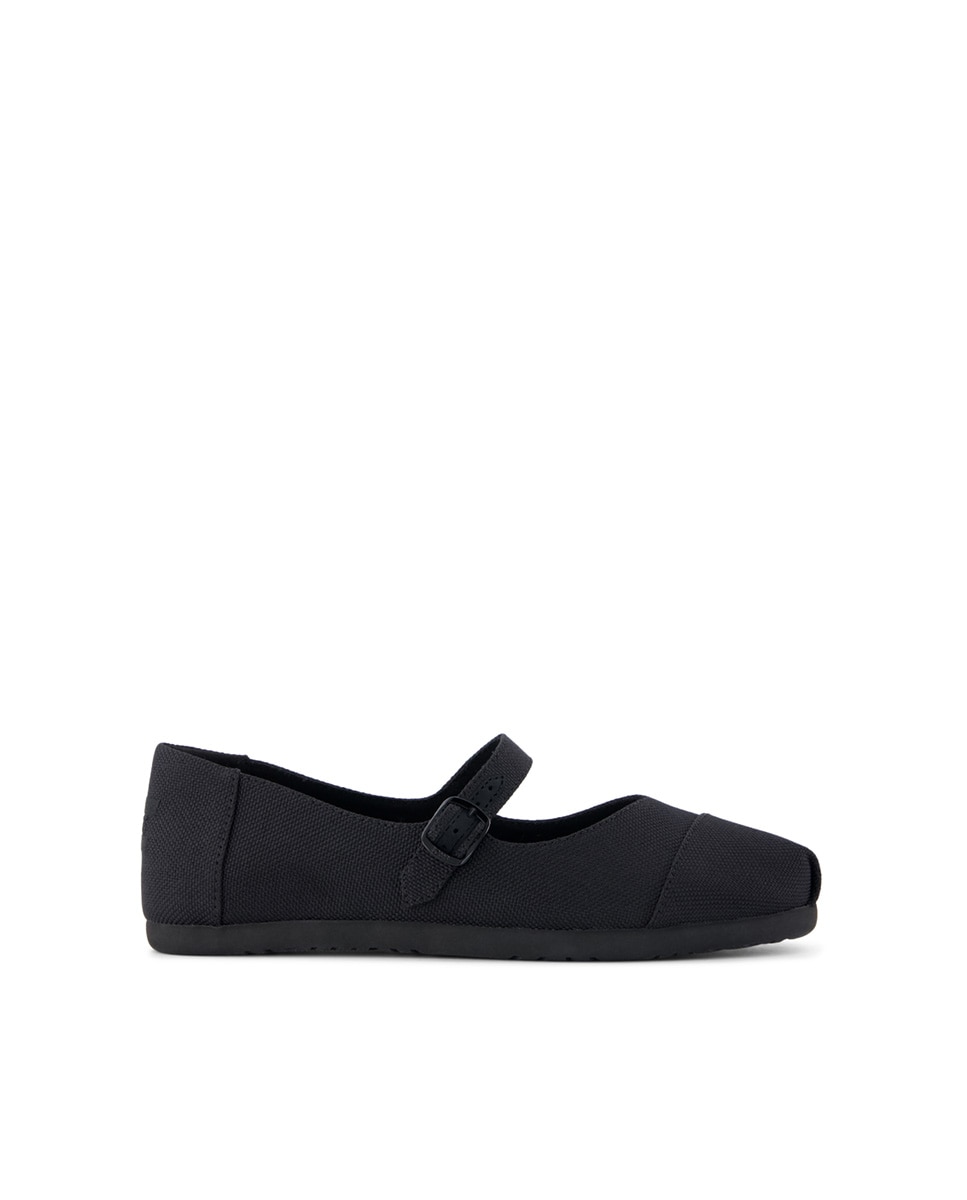 Alpargatas planas de mujer mary jane de lona y hebillas - Toms - Negro Negro-1