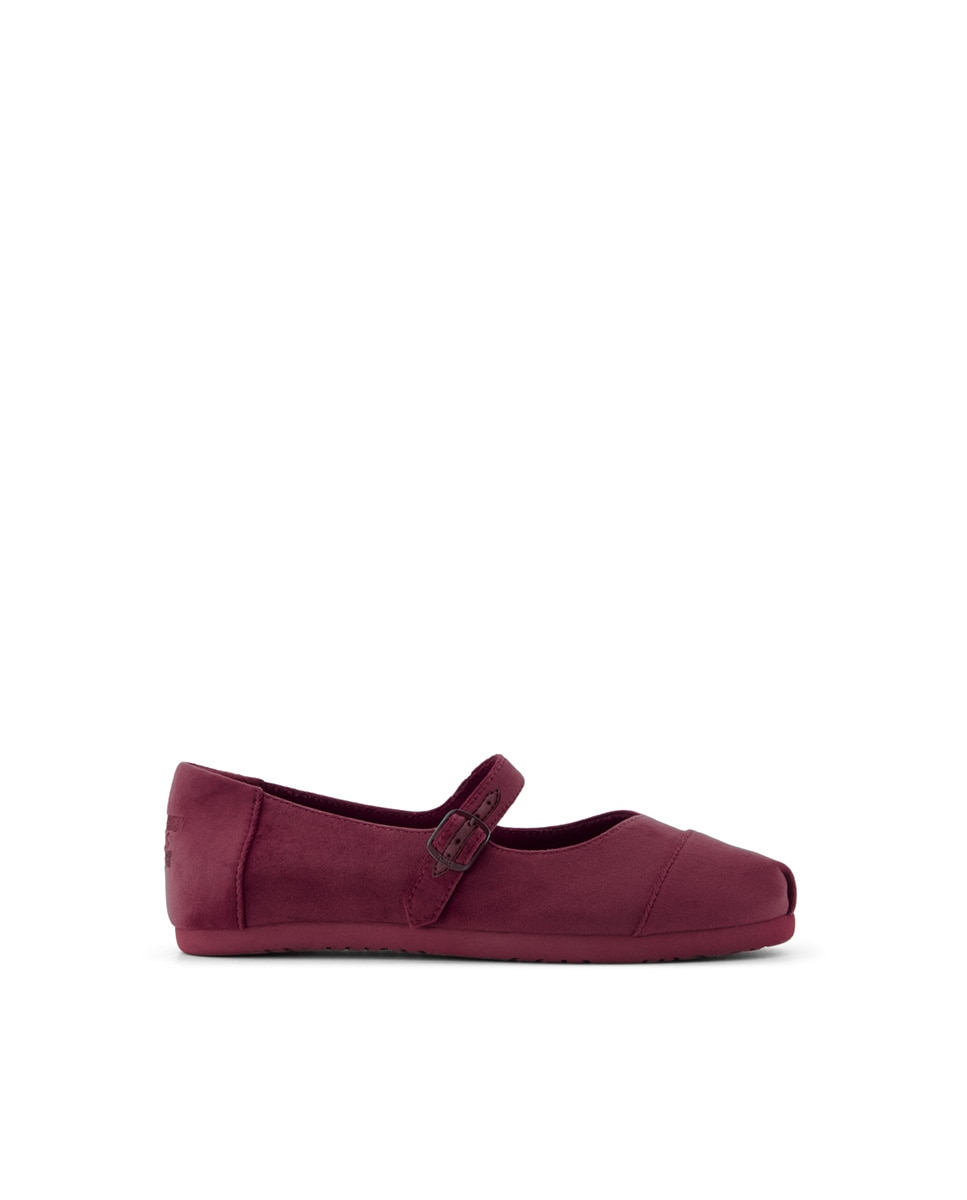 Alpargatas planas de mujer mary jane de terciopelo y hebillas - Toms - Borgoña Borgoña-1