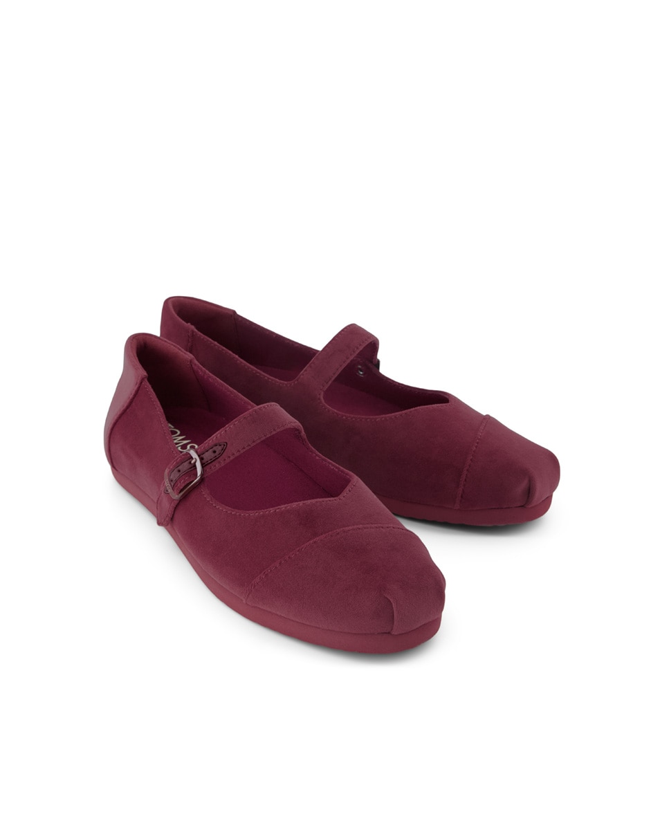 Alpargatas planas de mujer mary jane de terciopelo y hebillas - Toms - Borgoña Borgoña-3