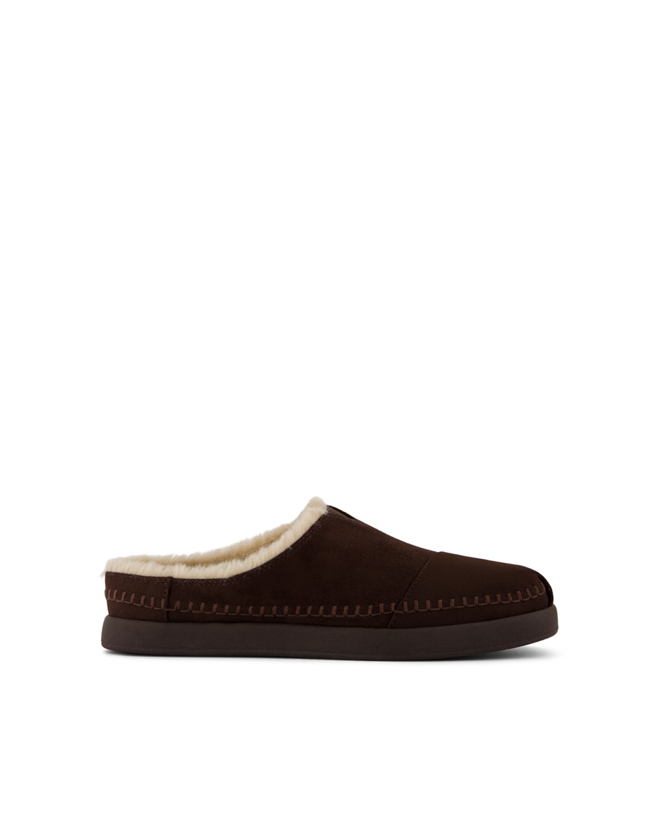 Alpargatas planas de mujer ease de ante y pelo - Toms - Marrón oscuro Marrón oscuro-1