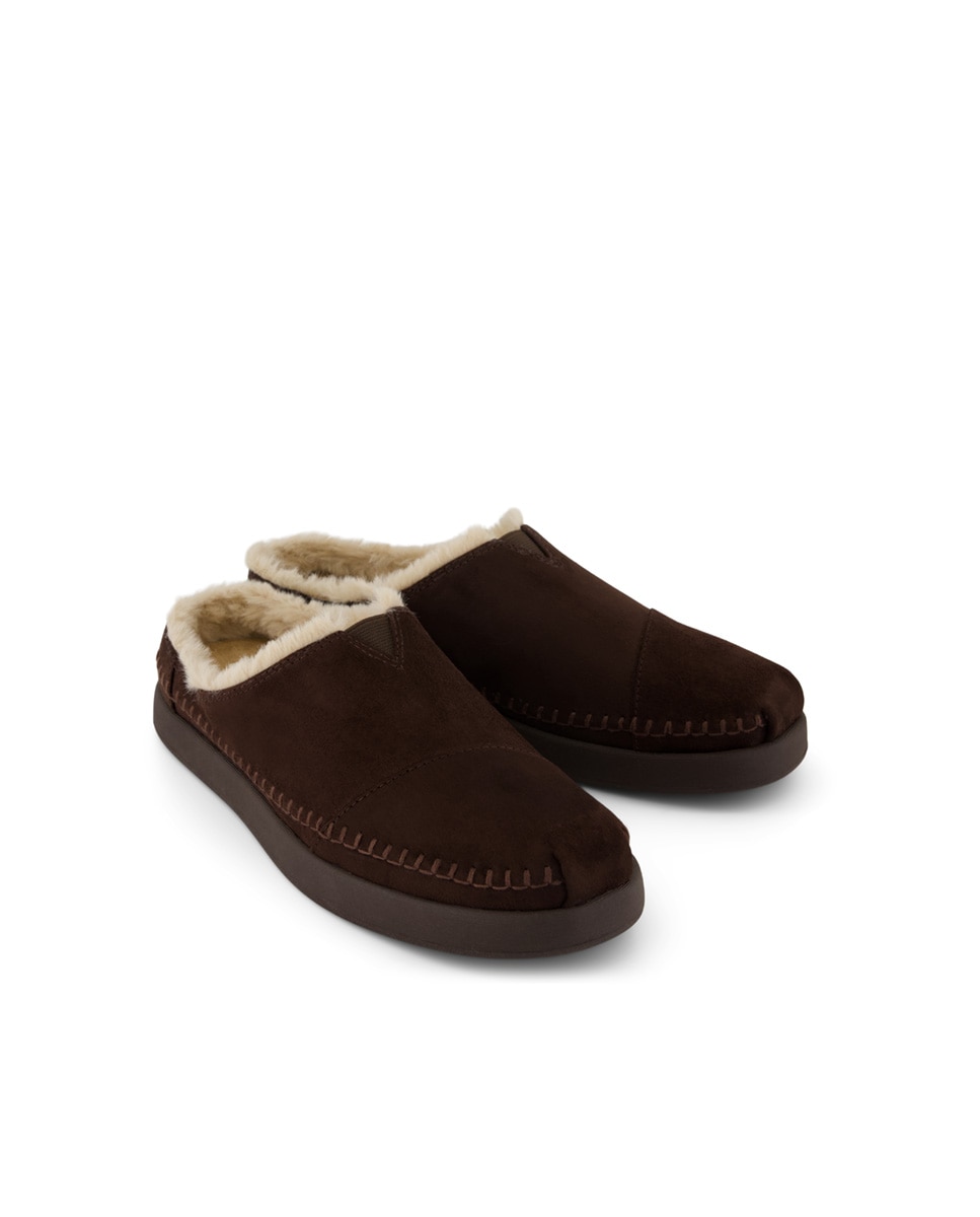 Alpargatas planas de mujer ease de ante y pelo - Toms - Marrón oscuro Marrón oscuro-3
