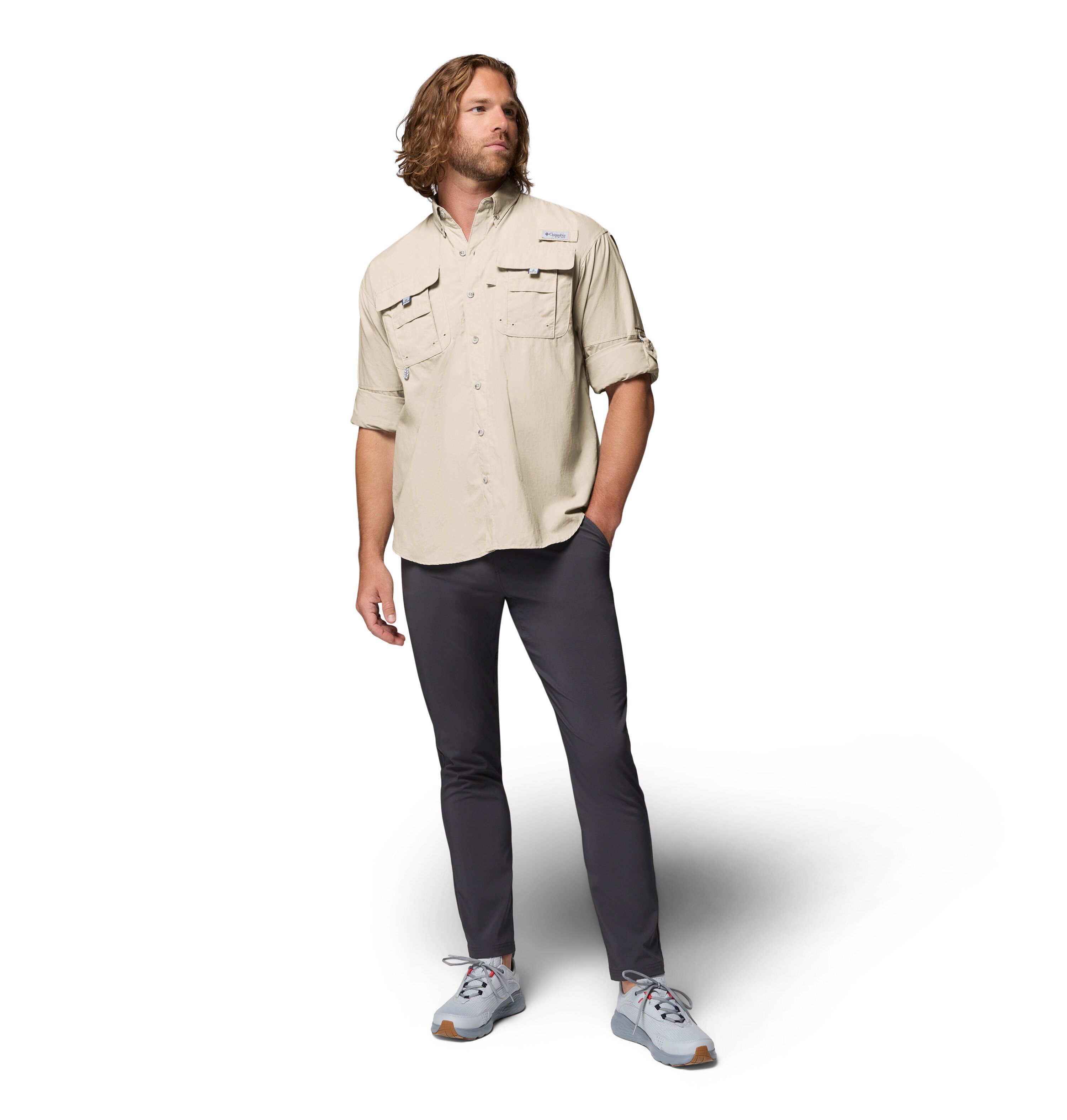 Camisa hombre Bahama™ II Columbia - Negro Blanco-5