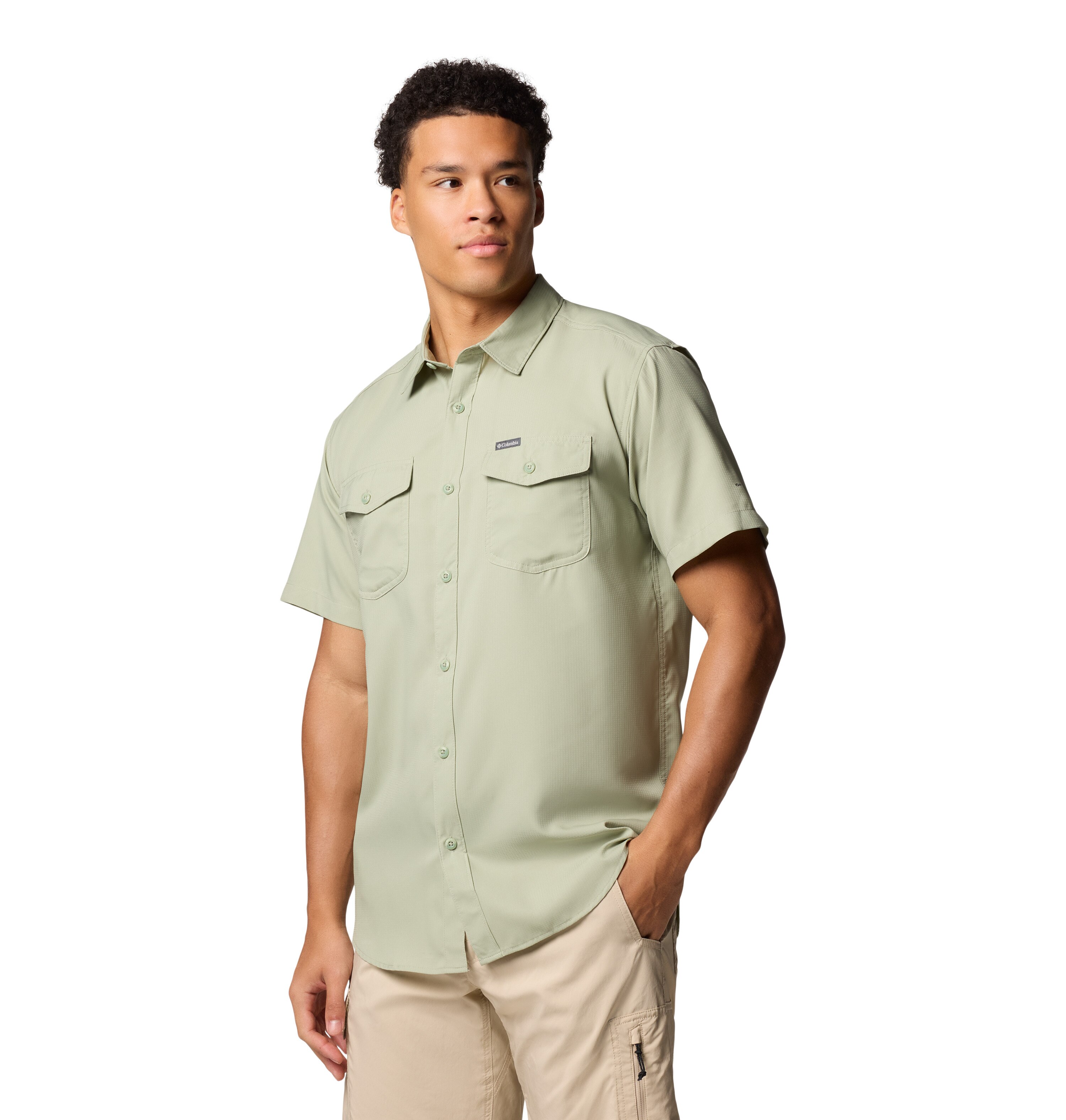 Camisa manga corta de hombre Utilizer™ II Solid Columbia - Verde grisáceo Verde grisáceo-3