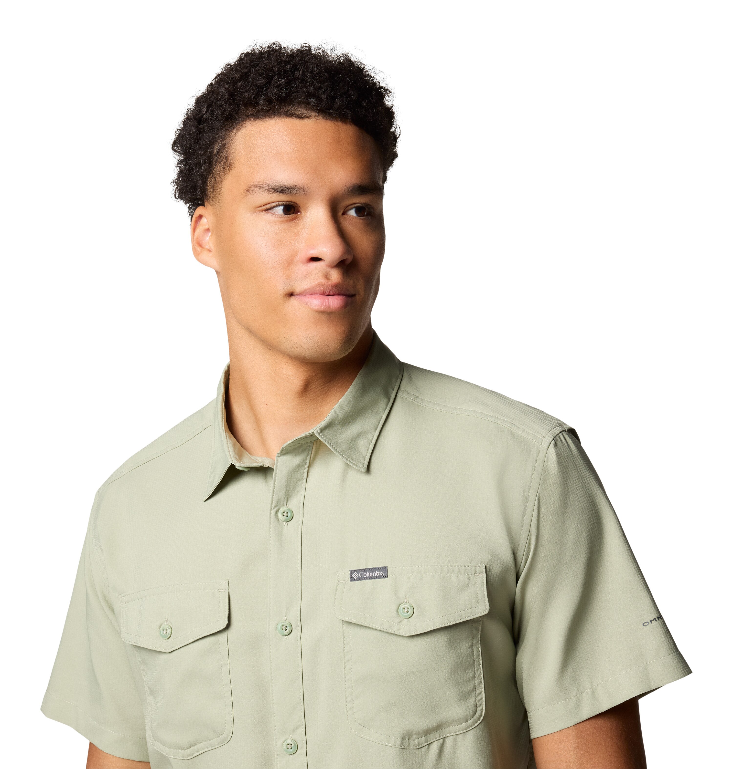 Camisa manga corta de hombre Utilizer™ II Solid Columbia - Verde grisáceo Verde grisáceo-4