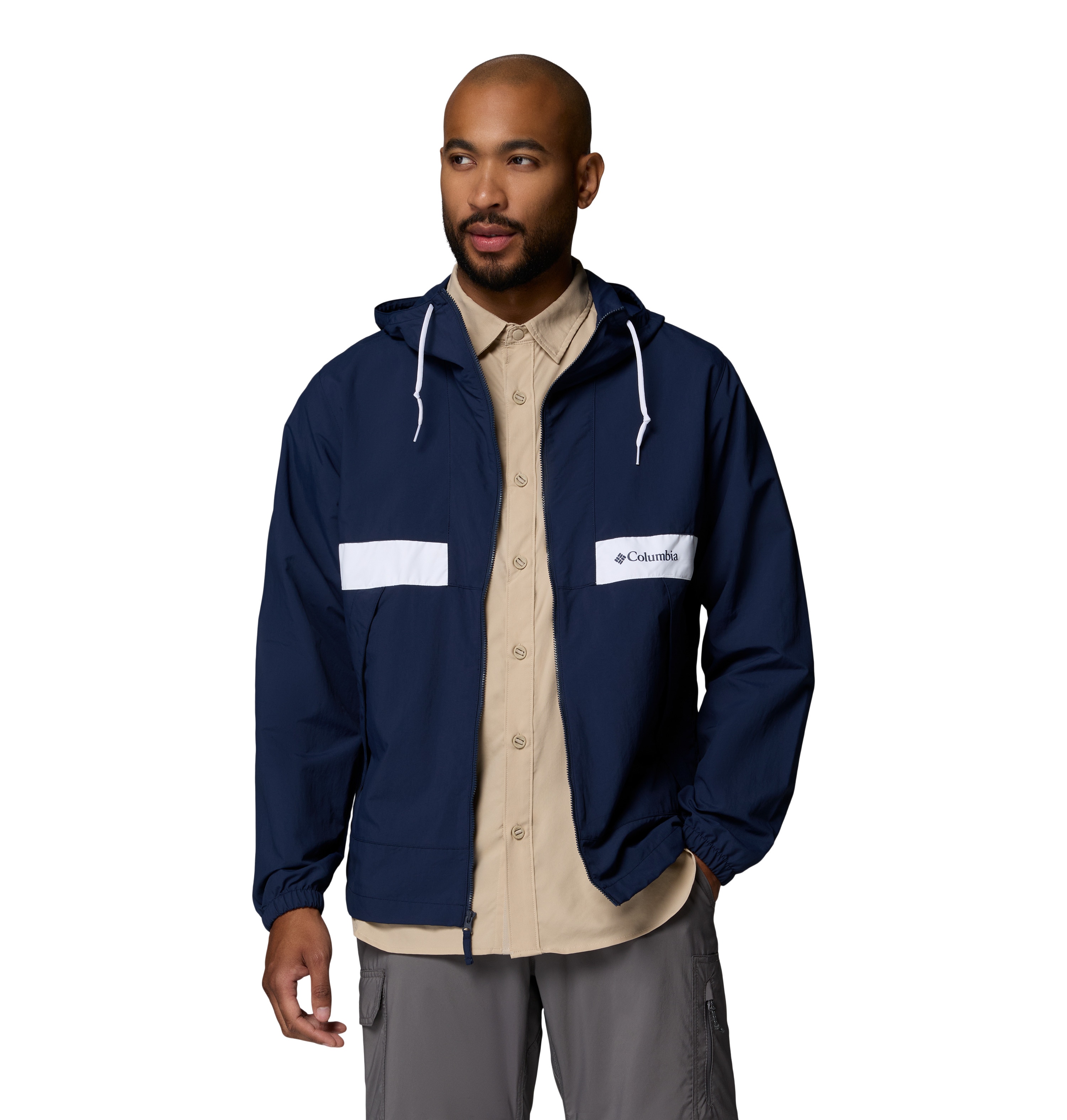 Chaqueta cortavientos de hombre Spire Valley™ Hooded Columbia - Blanco Blanco-4