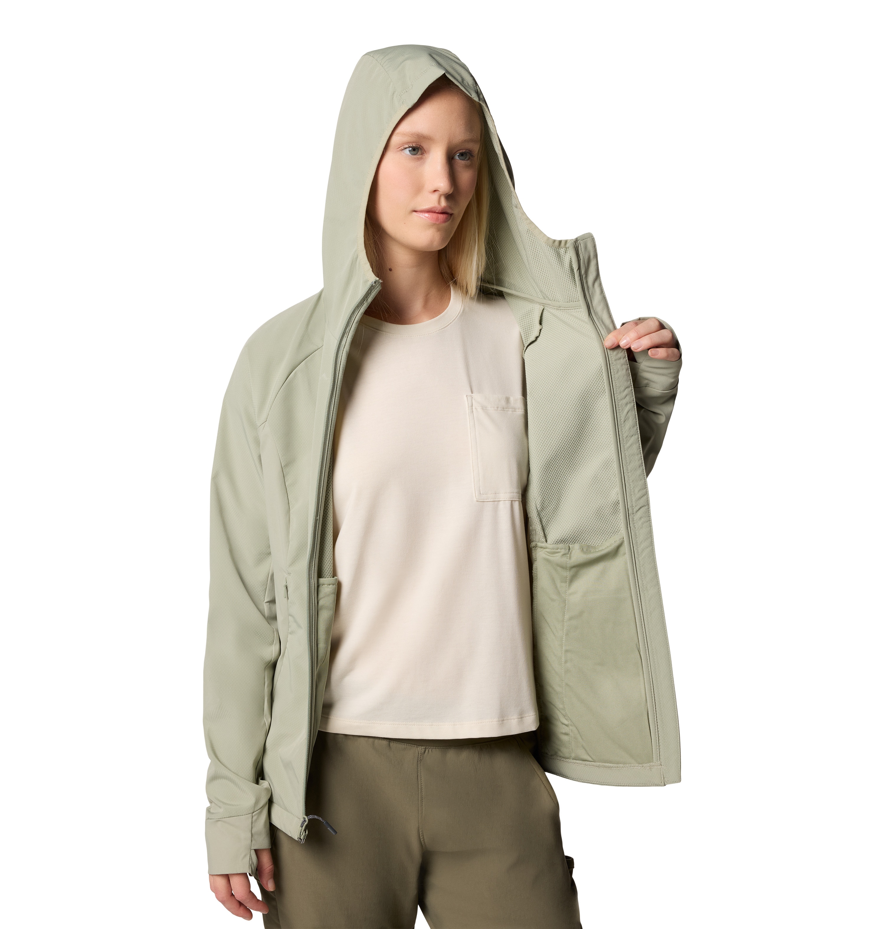 Chaqueta softshell de mujer Sweet As™ III Hooded Columbia - Verde grisáceo Verde grisáceo-4