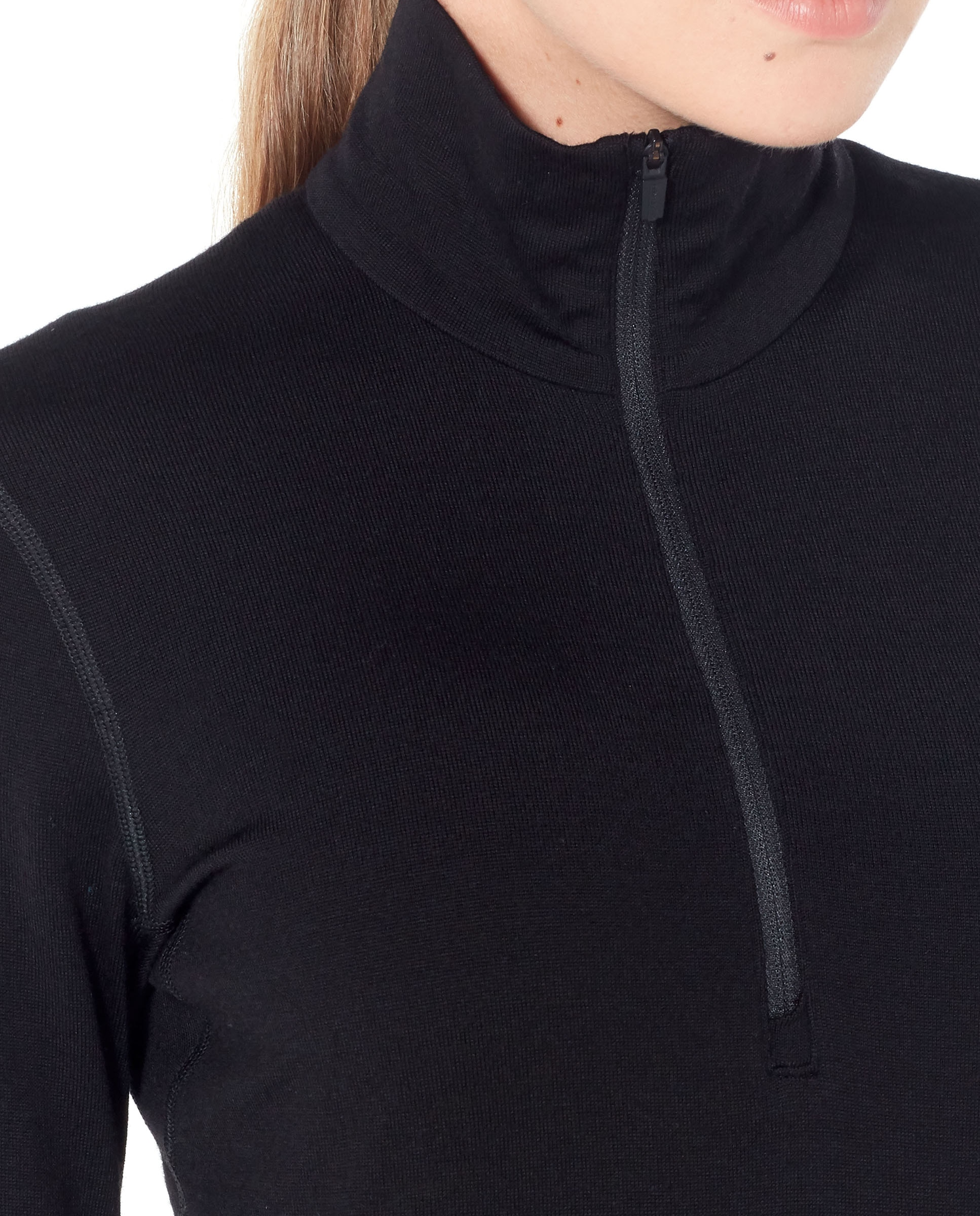Icebreaker Camisetas Manga larga Montaña Mujer W 260 Oasis LS Half Zip Negro mate