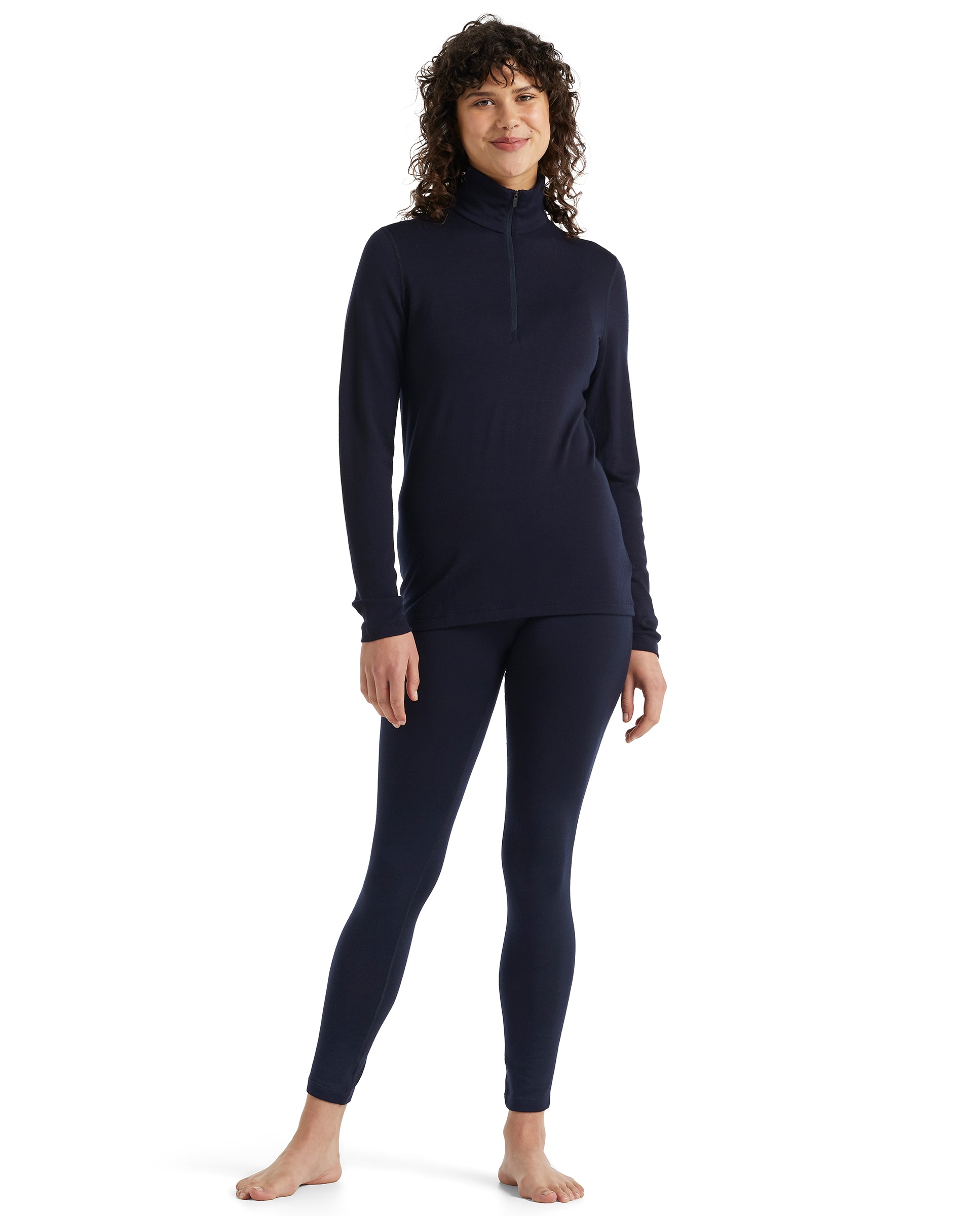 Camisetas Manga larga Montaña Mujer W 260 Oasis LS Half Zip Icebreaker - Azul marino Azul marino-3