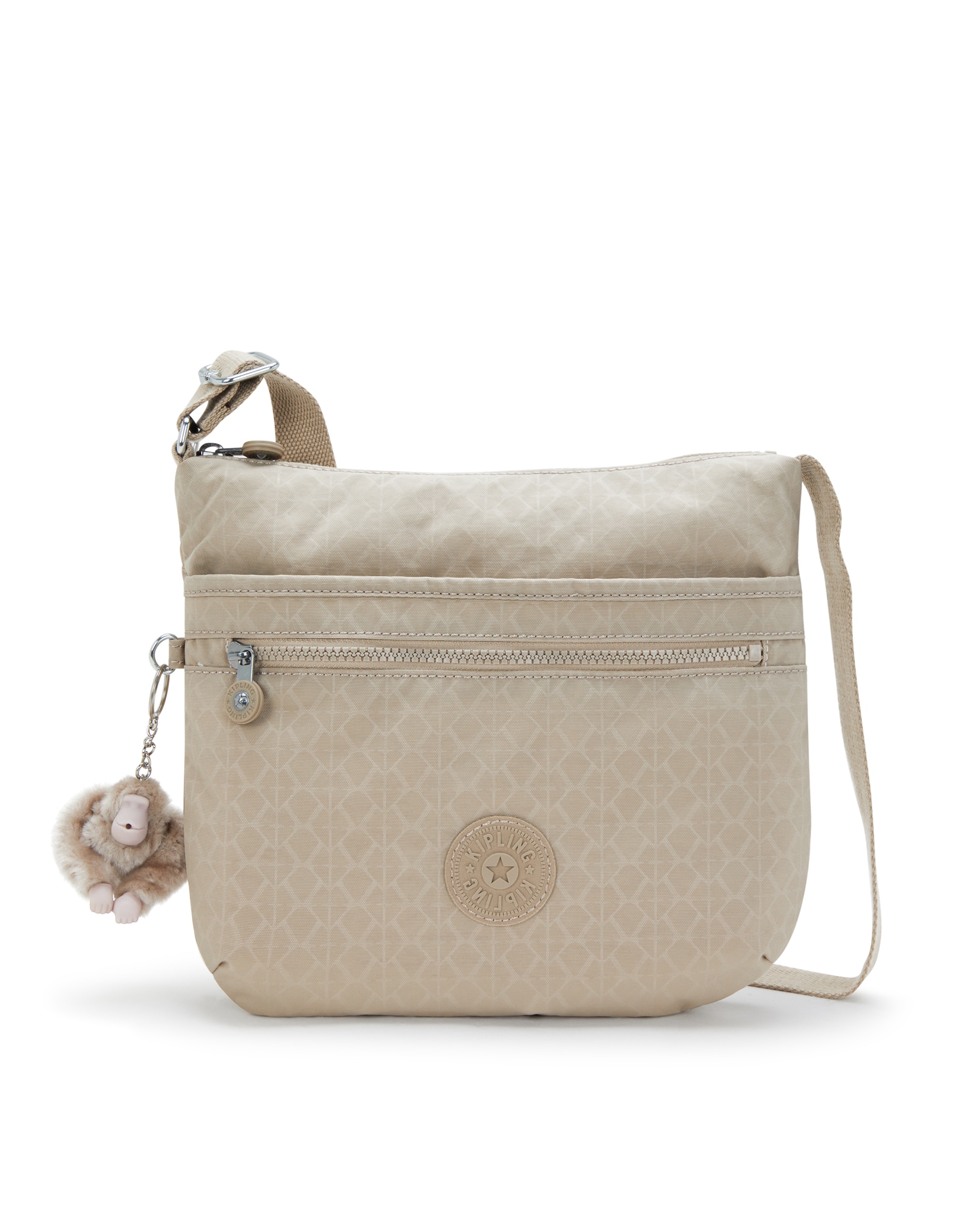 Bandolera de mujer Kipling ligera con correa extensible en estampado beige Kipling El Corte Ingles