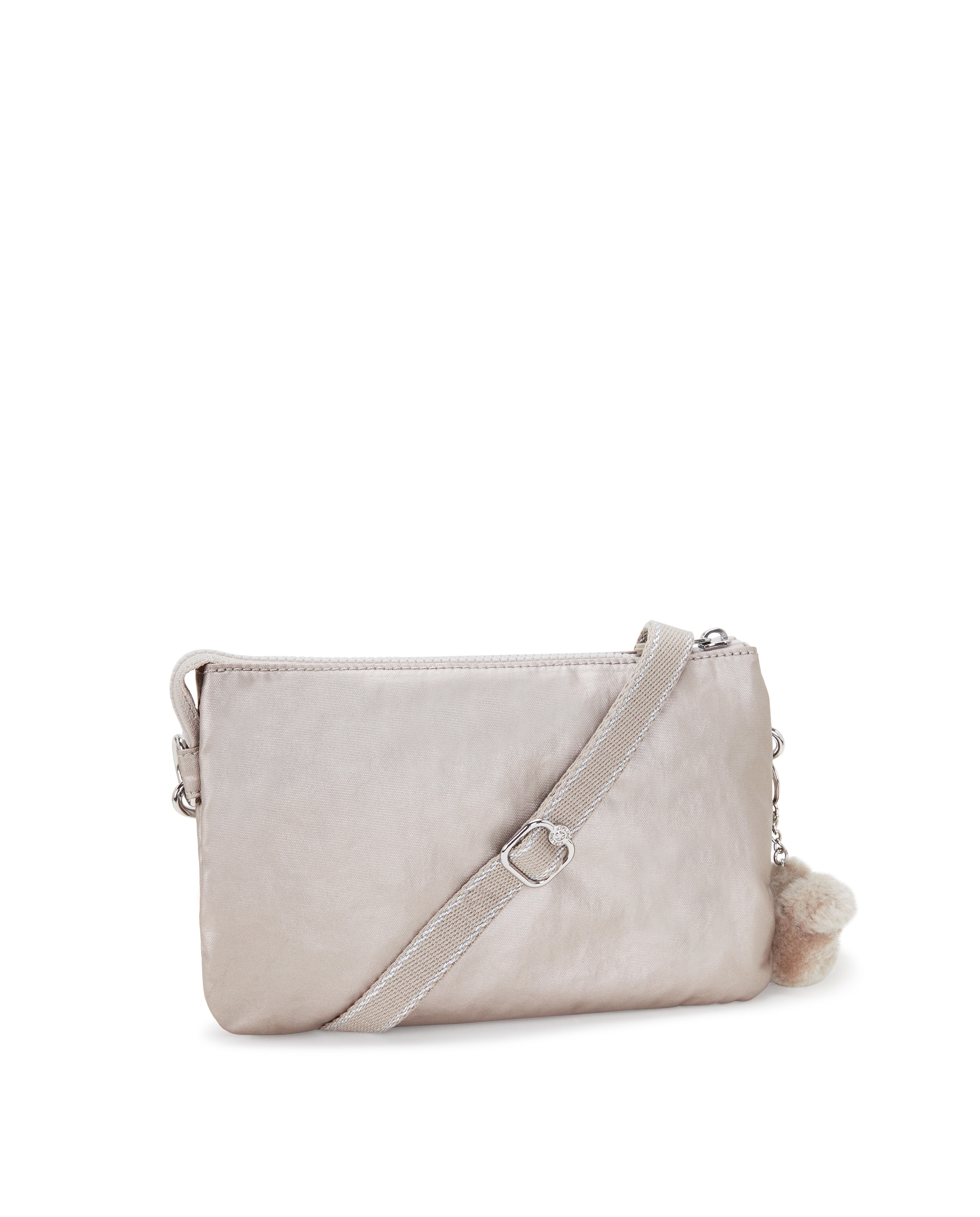 Bandolera de mujer pequeña con cremallera y correa extraíble - Kipling - Gris claro Gris claro-4