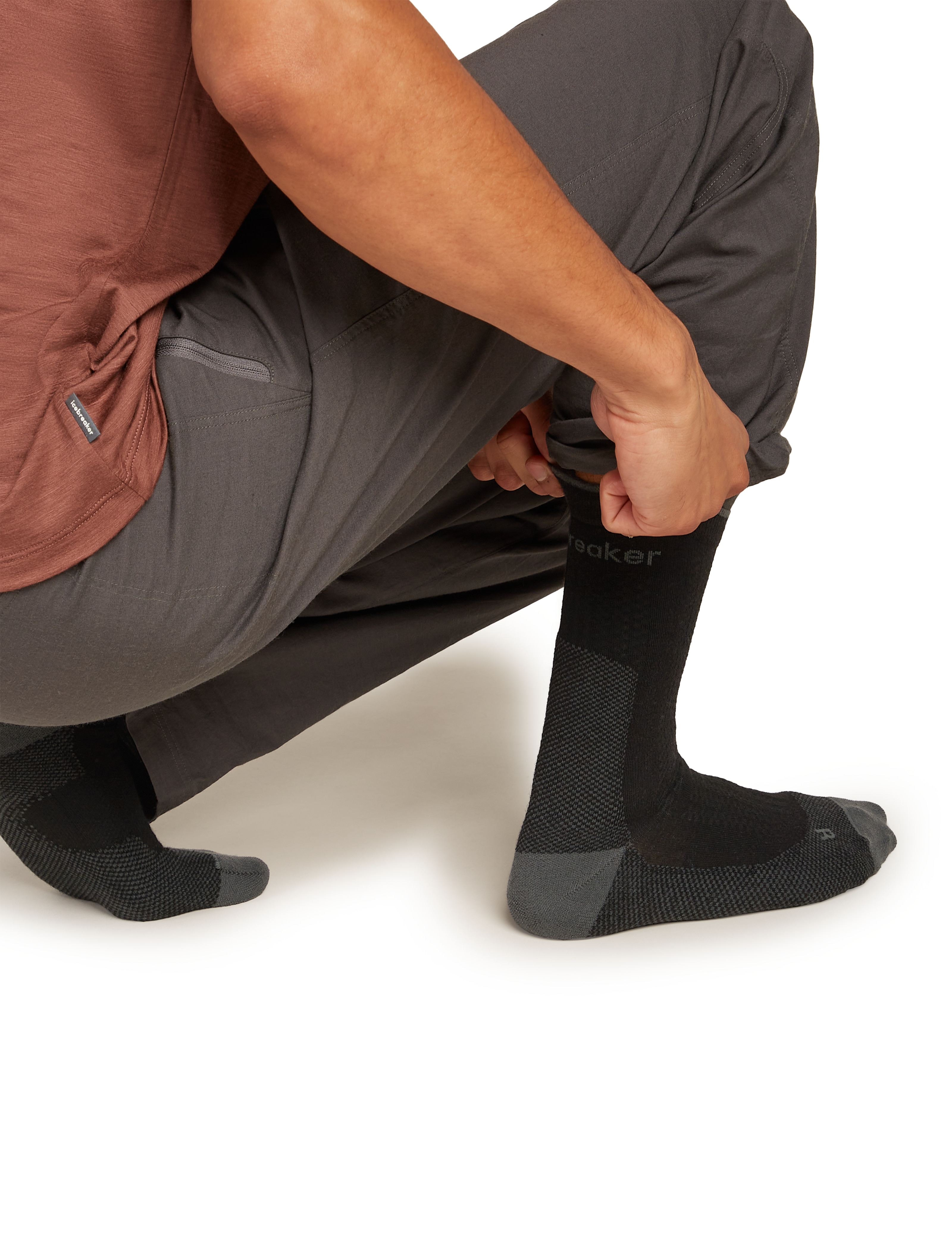 Calcetin Outdoor Hombre Merino Ultralight Icebreaker - Negro / Grafito Negro / Grafito-3