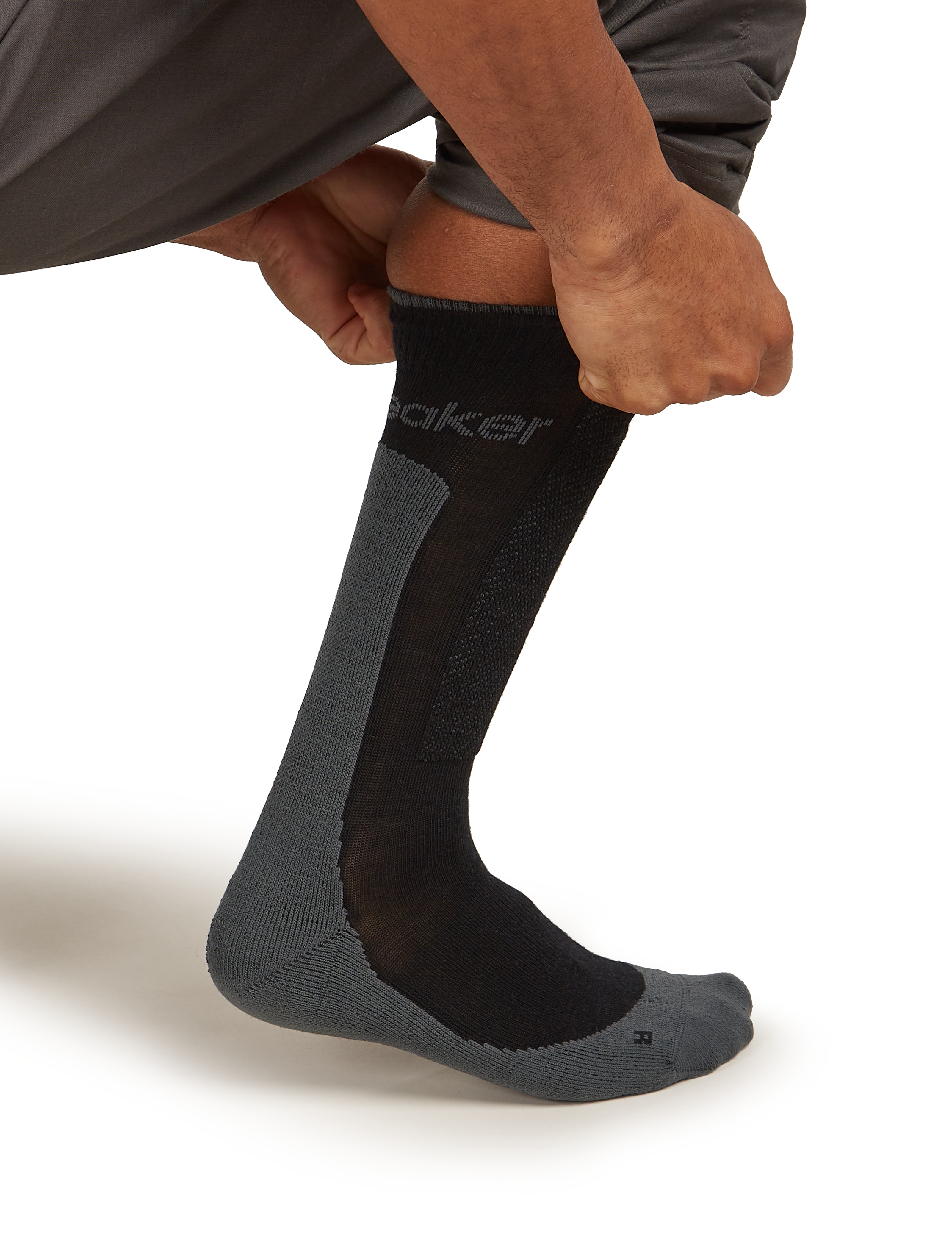 Imagen 2 de Calcetin Outdoor Hombre Merino Medium Icebreaker - Negro / Grafito Negro / Grafito