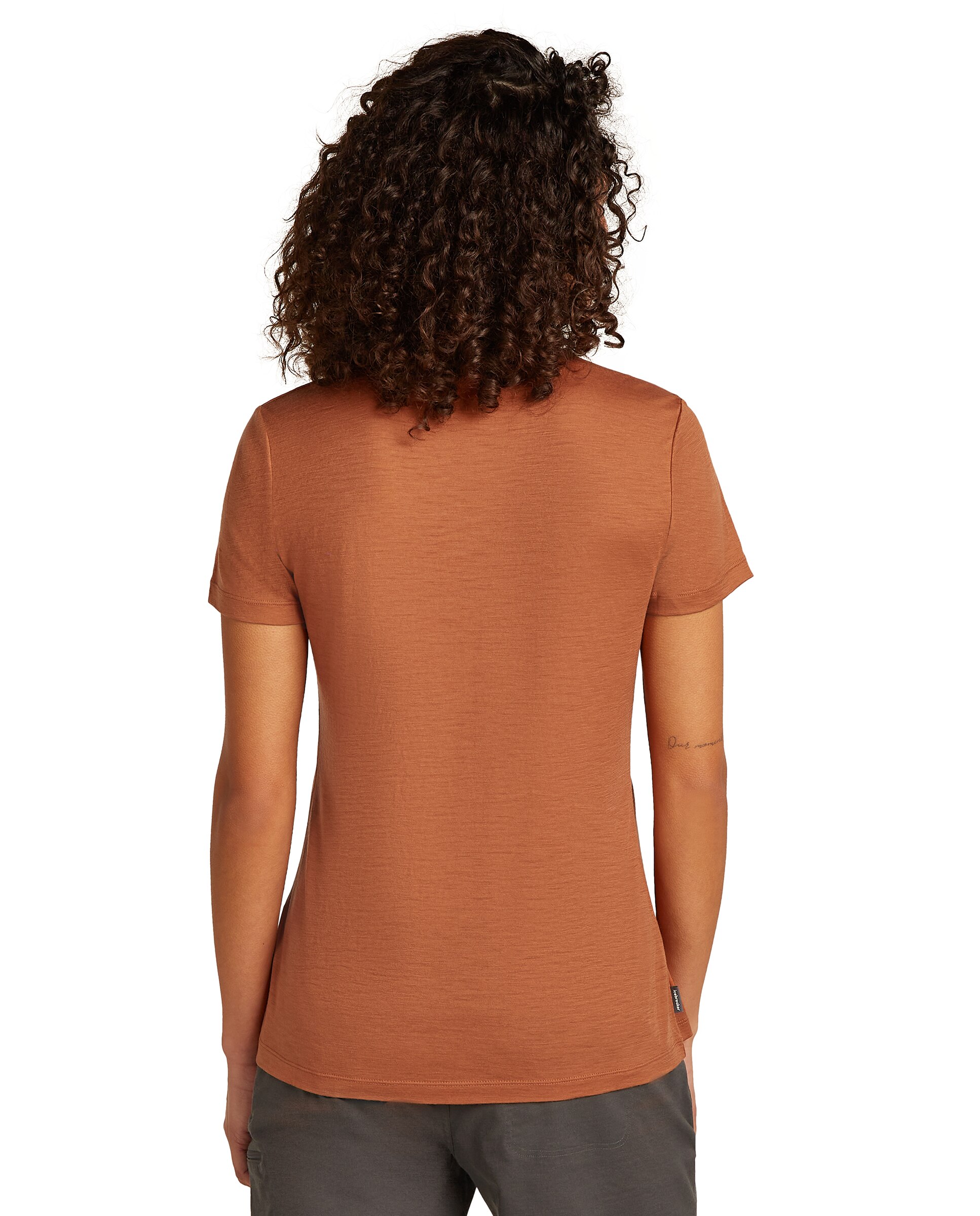 Camiseta Mujer W Mer 150 Tech Lite SS Tee Adventure Rid ICEBREAKER - Marrón Marrón-2