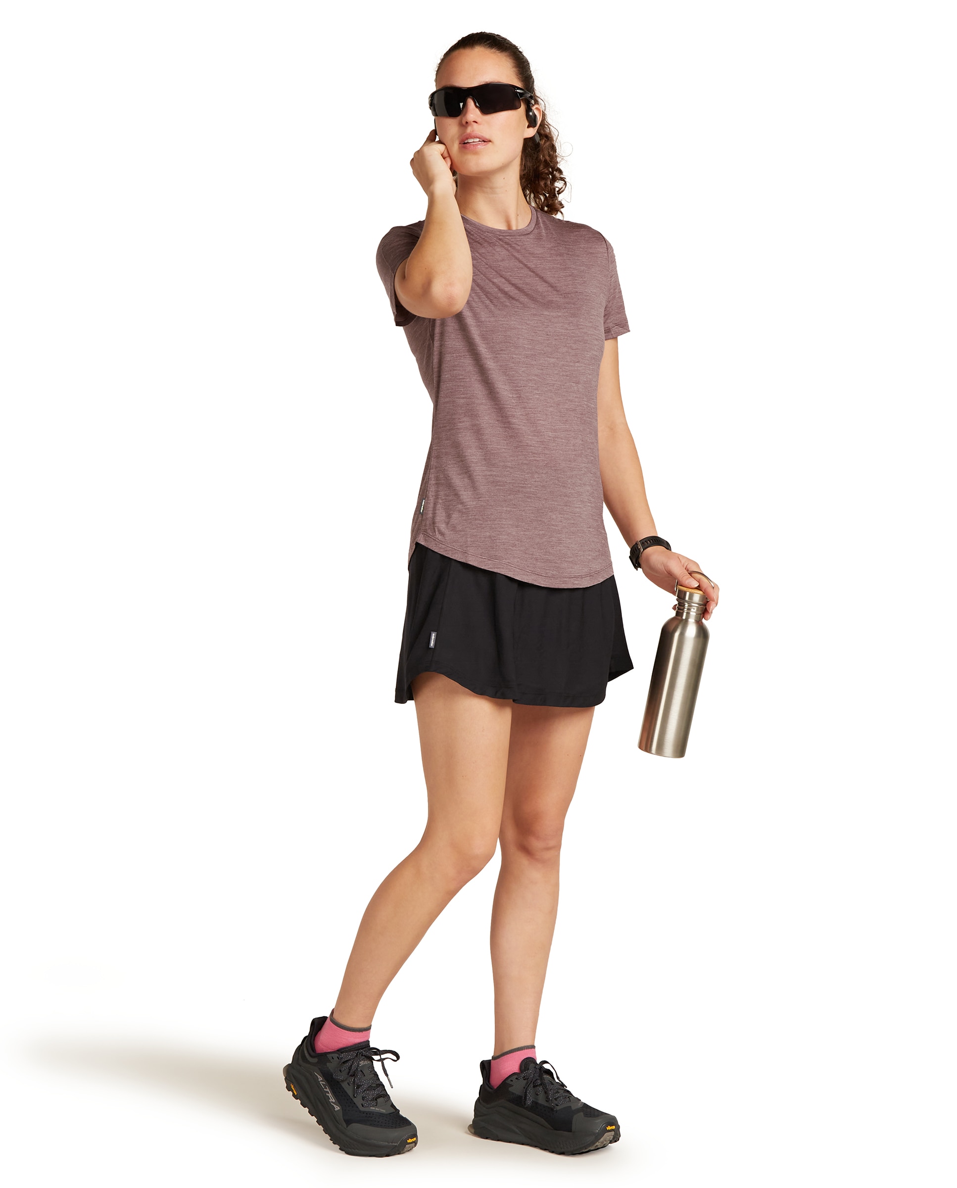 Imagen 4 de Camiseta Mujer W Mer 125 Cool-Lite Sphere III SS Tee ICEBREAKER - Lila Lila