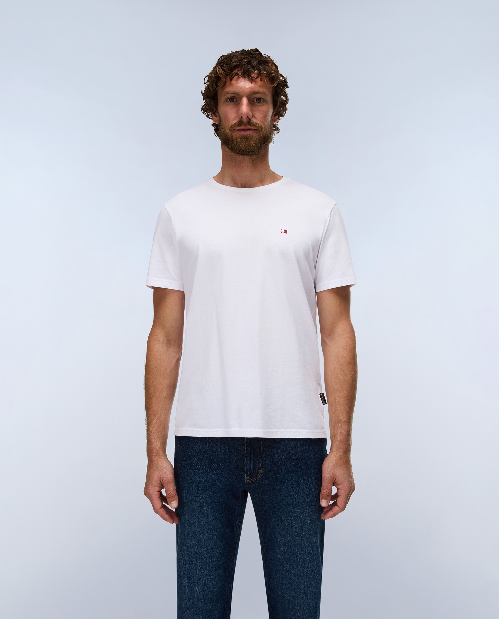 Camiseta de hombre salis de manga corta - Napapijri - Blanco Blanco-1