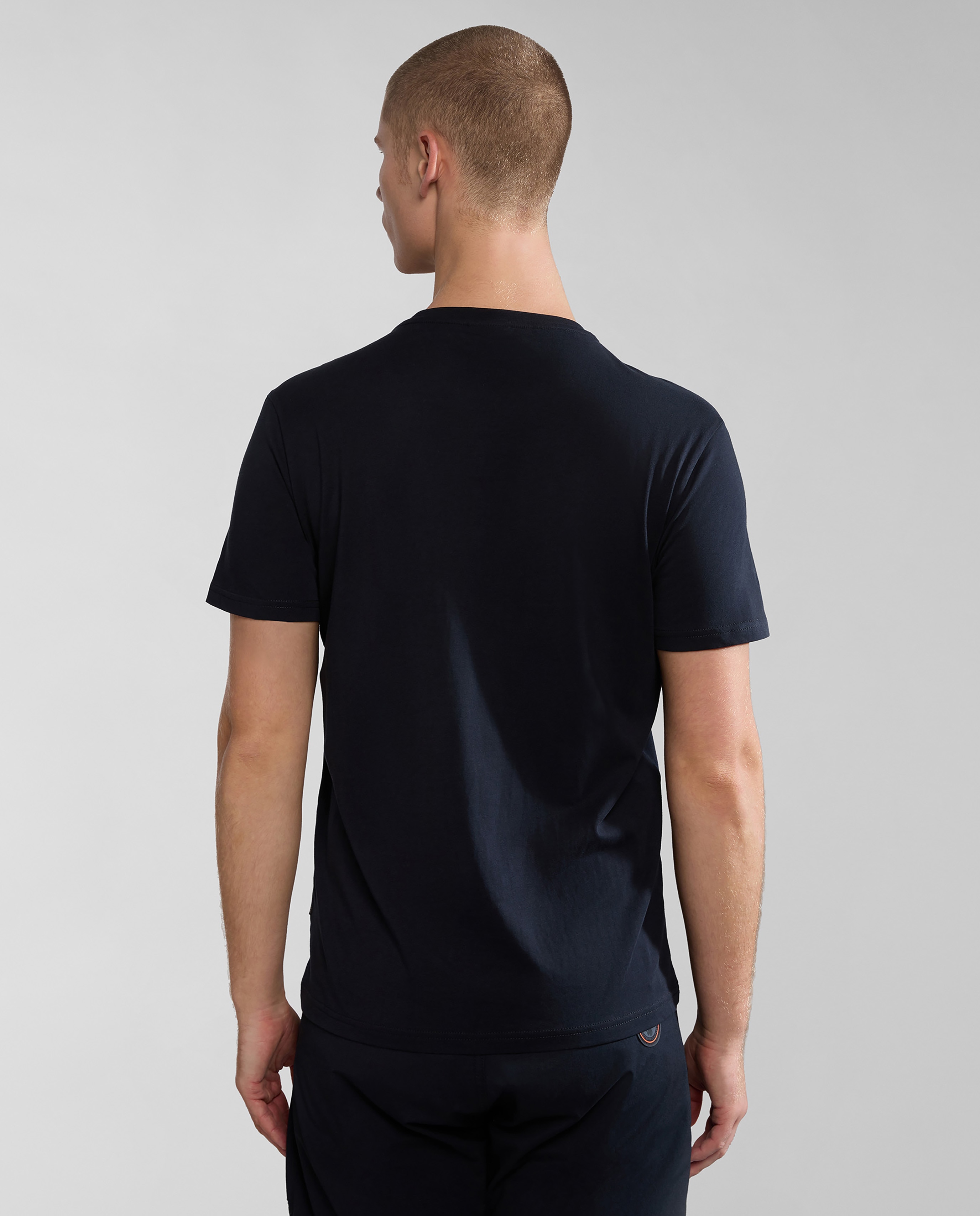 Camiseta de algodón de hombre salis de manga corta - Napapijri - Negro Negro-3
