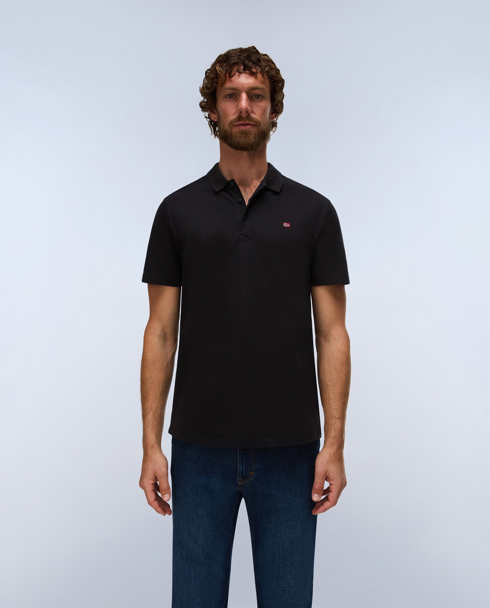 Polo de piqué y manga corta de hombre ealis de corte regular - Napapijri - Negro Negro-1