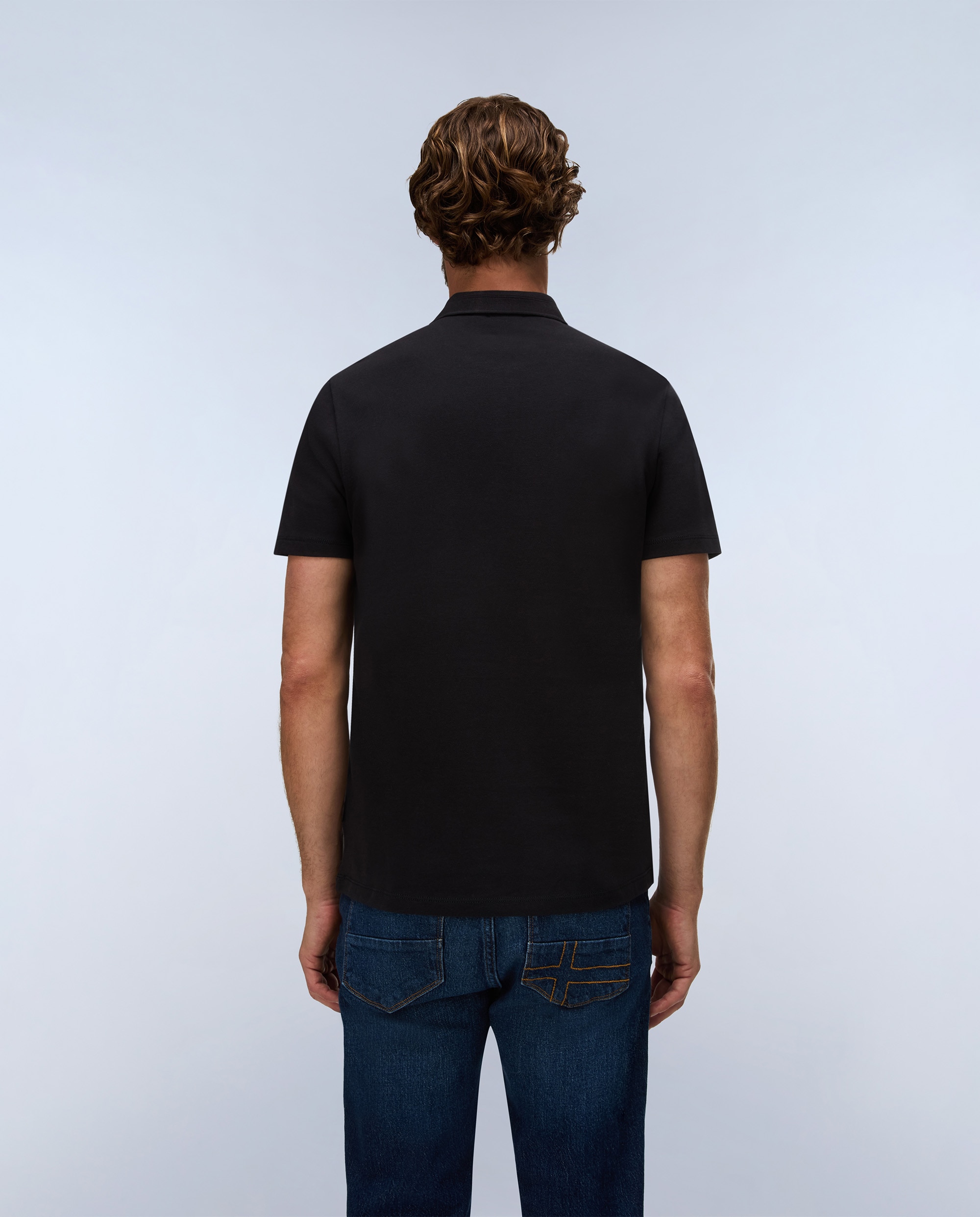 Polo de piqué y manga corta de hombre ealis de corte regular - Napapijri - Negro Negro-5