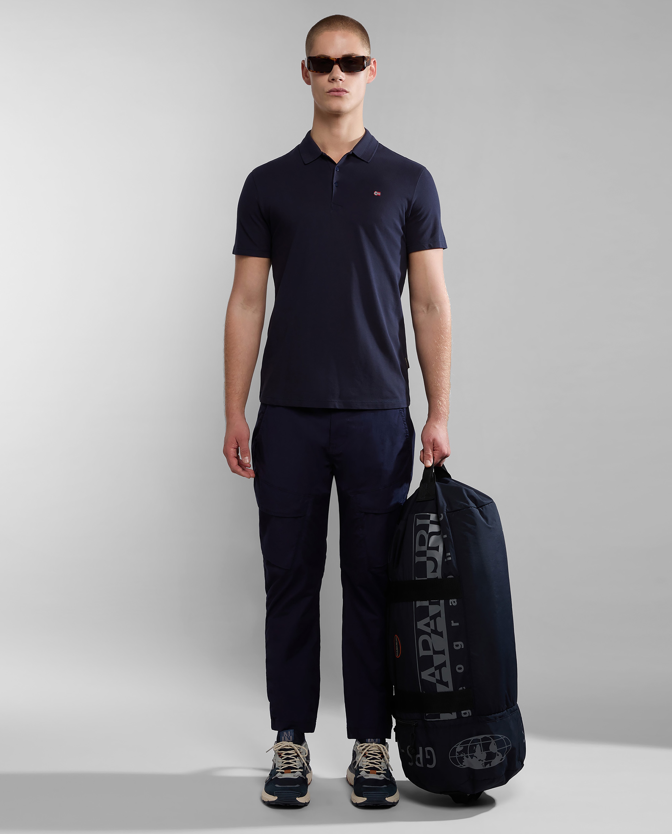 Imagen 2 de Polo de piqué de hombre ealis de manga corta - Marrón piedra Azul marino
