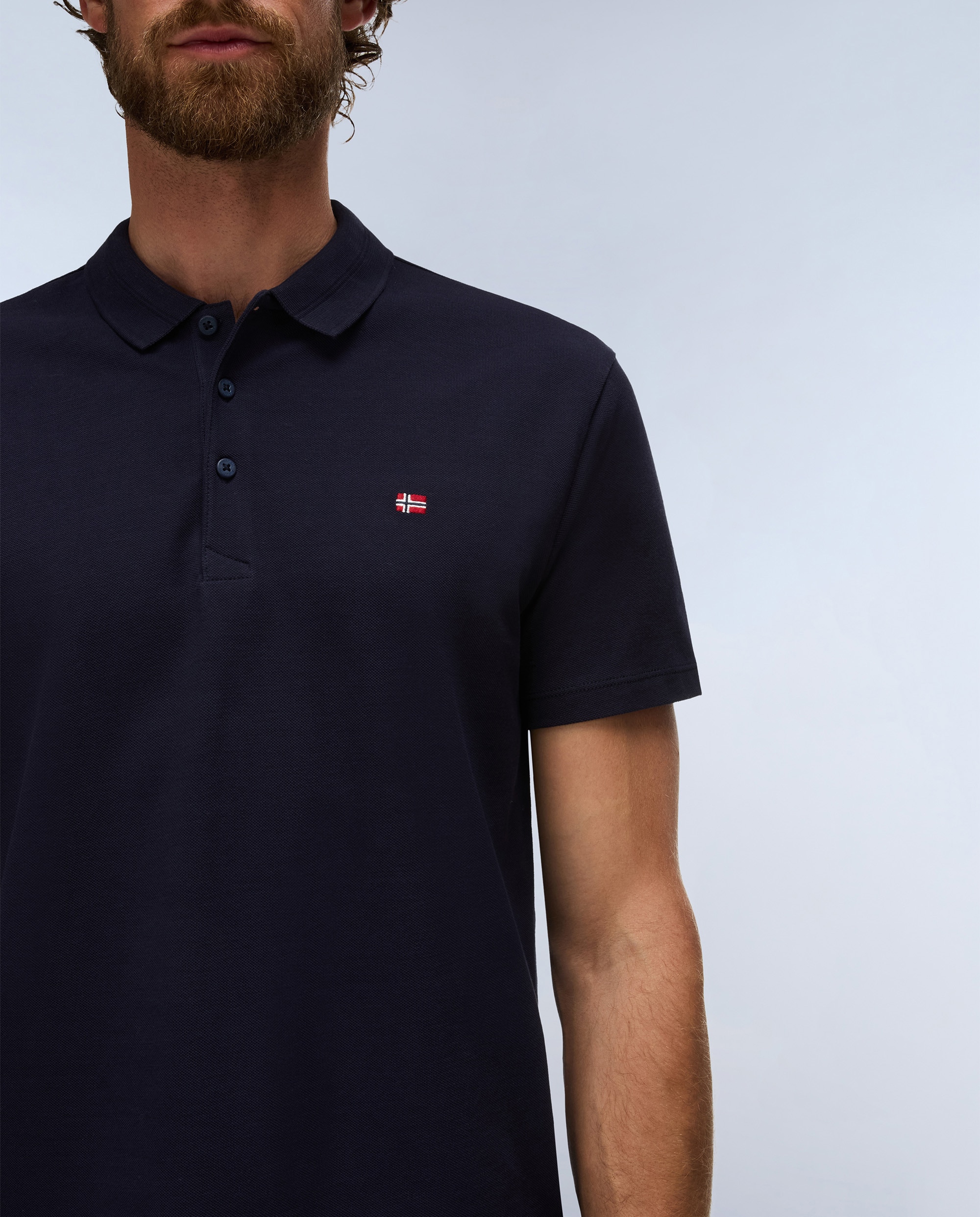 Imagen 4 de Polo de piqué de hombre ealis de manga corta - Marrón piedra Azul marino