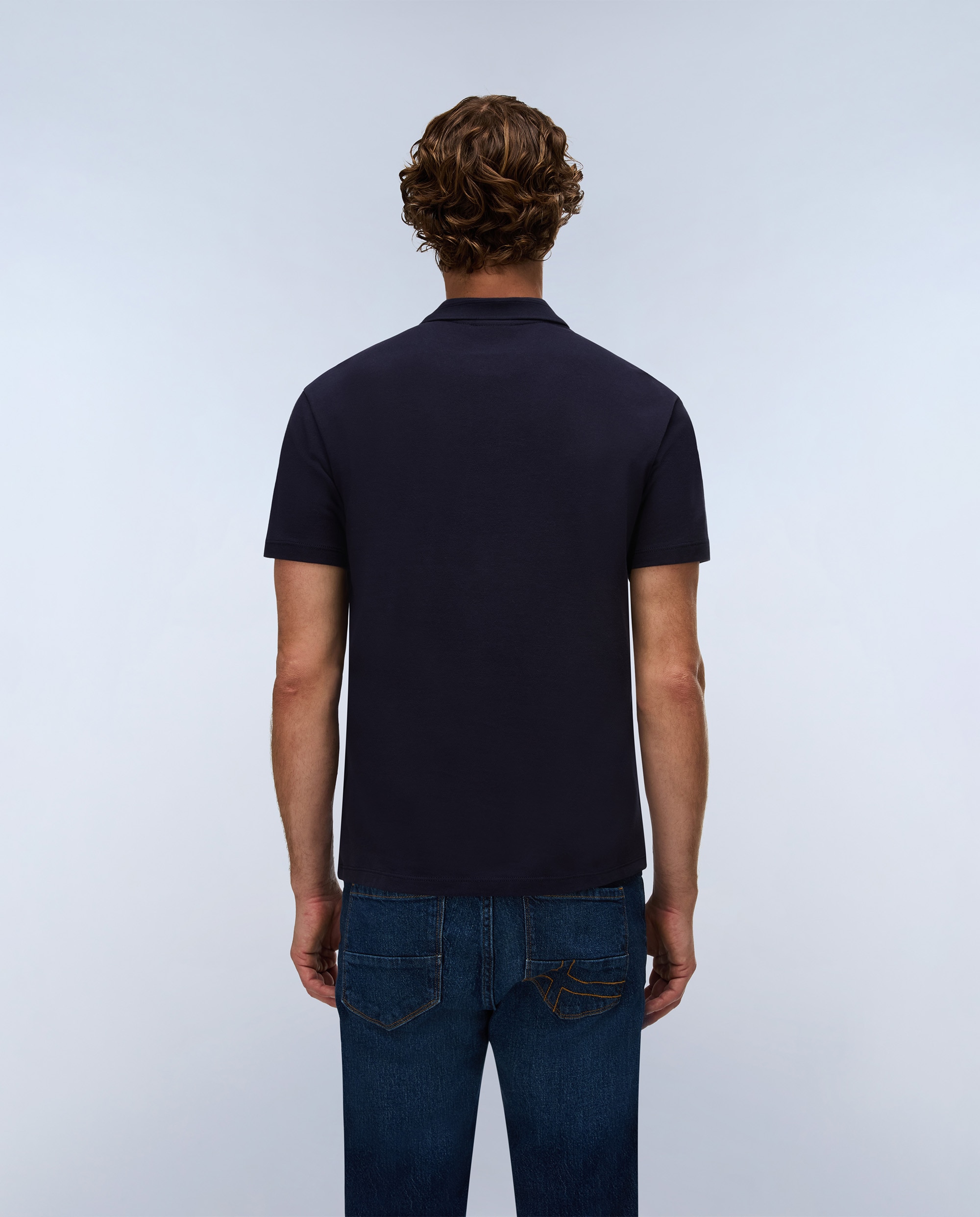 Imagen 5 de Polo de piqué de hombre ealis de manga corta - Marrón piedra Azul marino