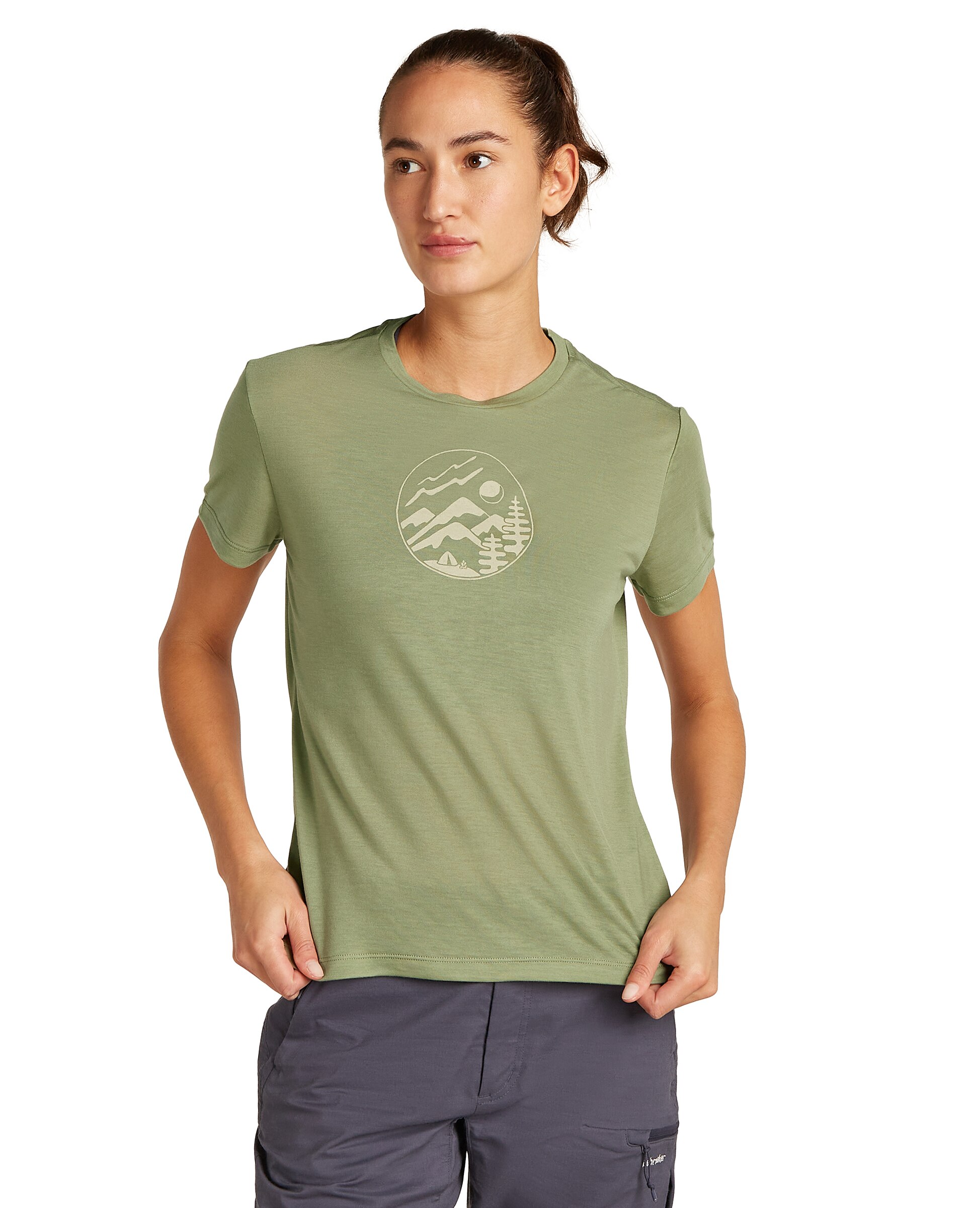 Imagen 0 de Camiseta Mujer W Mer Core SS Tee Camping Circle ICEBREAKER Verde