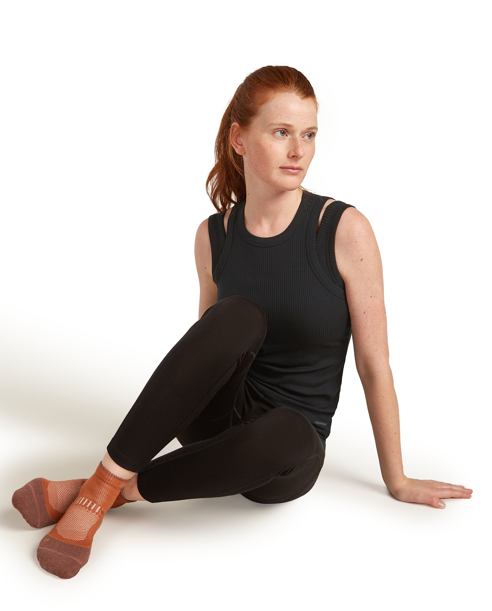 Imagen 3 de Calcetines Mujer W Mer Hike+ Light Mini ICEBREAKER - Gris Naranja
