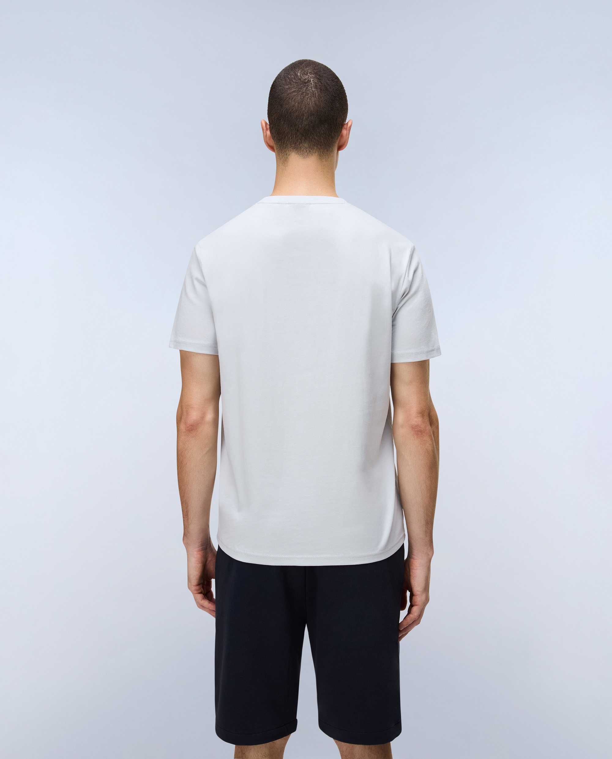 Camiseta de algodón de hombre salis de manga corta - Napapijri - Gris claro Gris claro-2