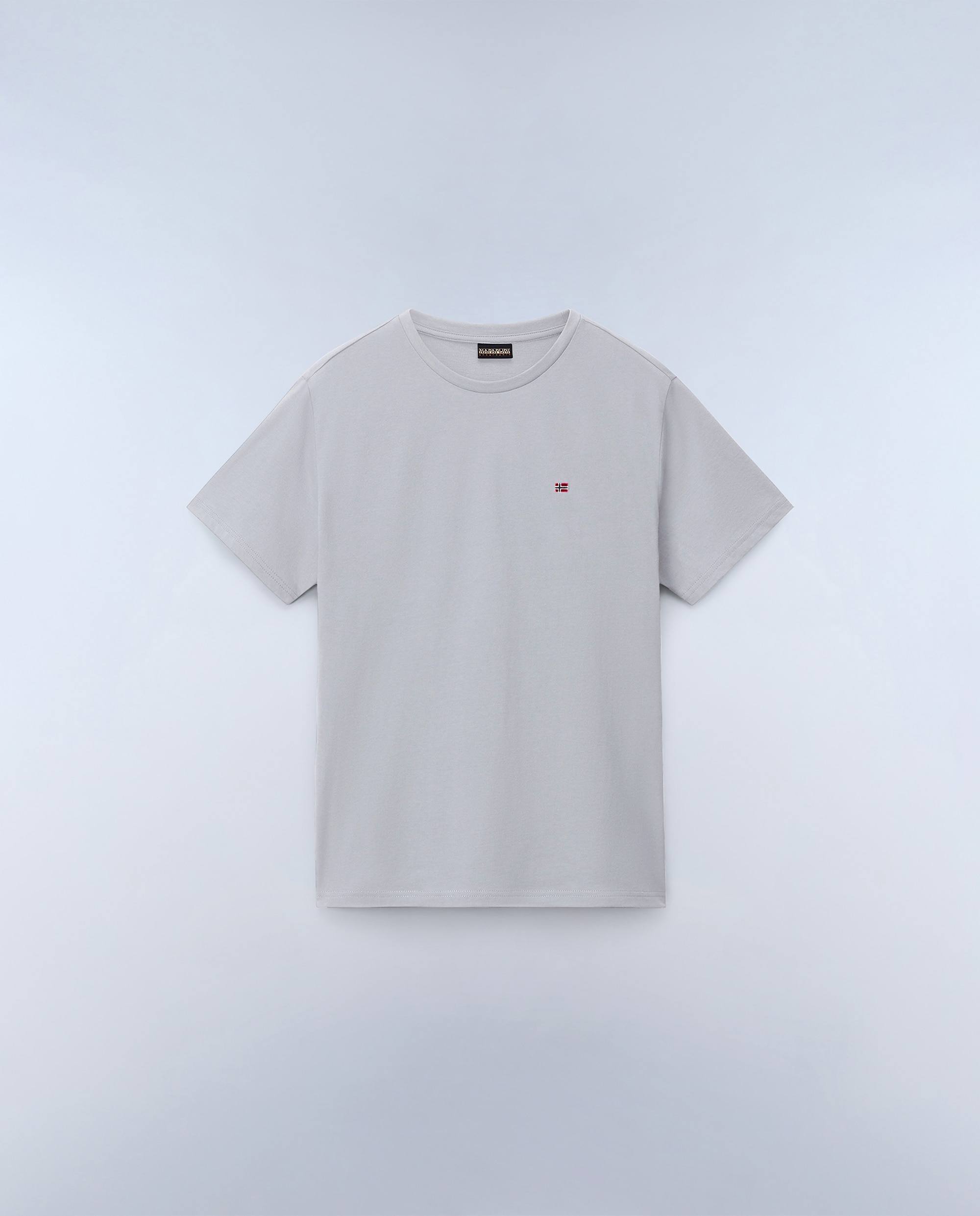 Camiseta de algodón de hombre salis de manga corta - Napapijri - Gris claro Gris claro-4