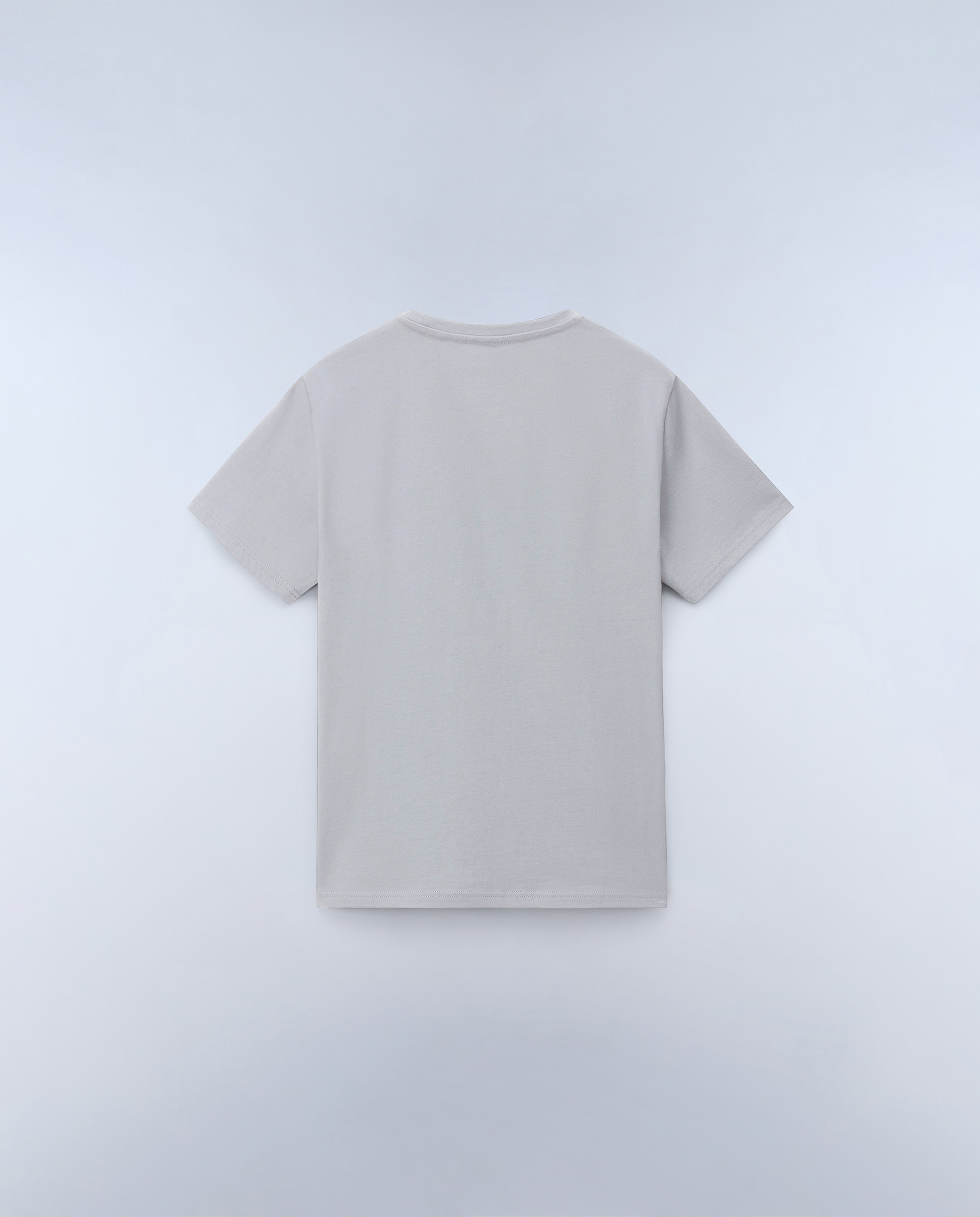 Camiseta de algodón de hombre salis de manga corta - Napapijri - Gris claro Gris claro-5