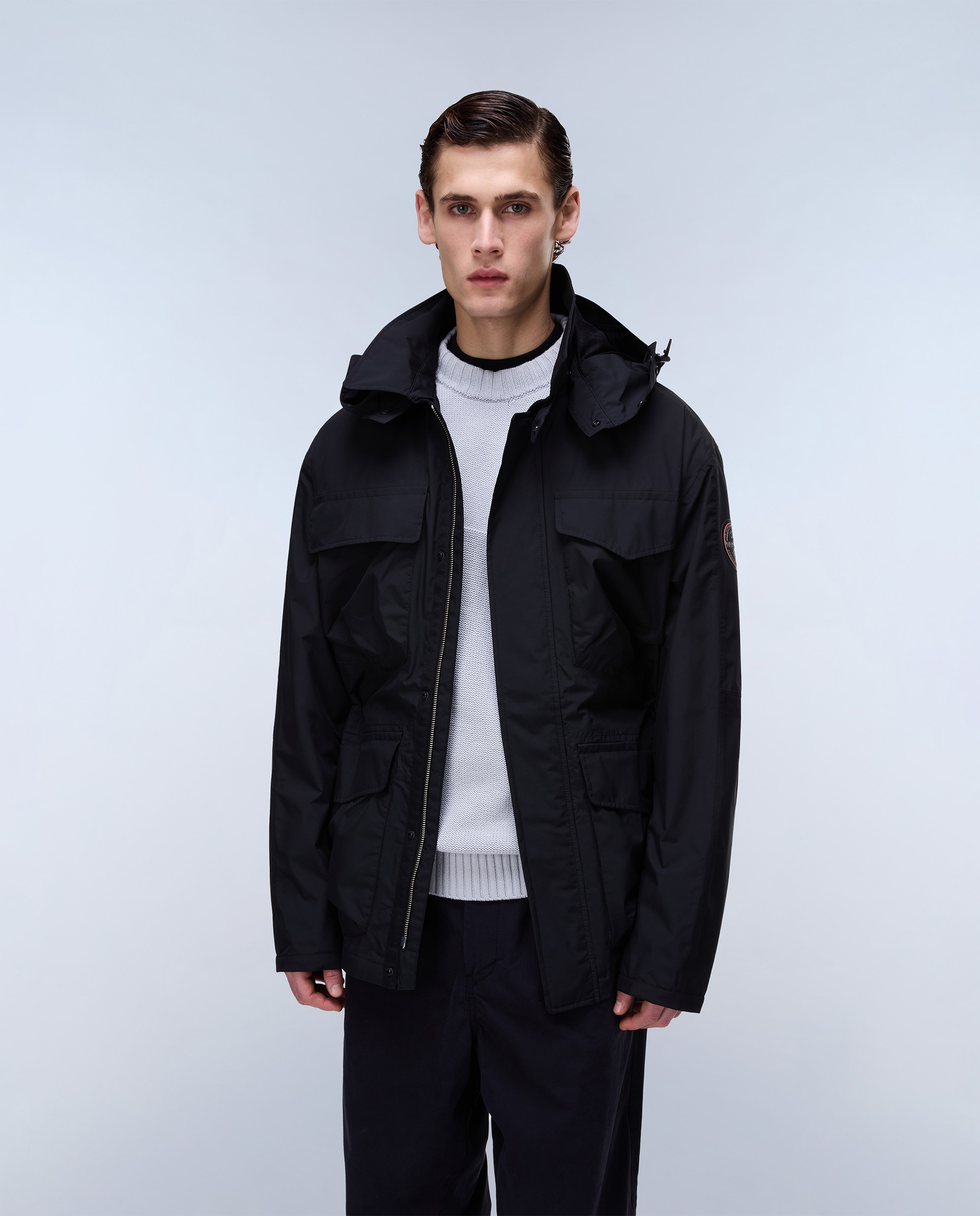 Imagen 1 de Parka de hombre rivalto impermeable con capucha extraible - Napapijri - Azul marino Negro
