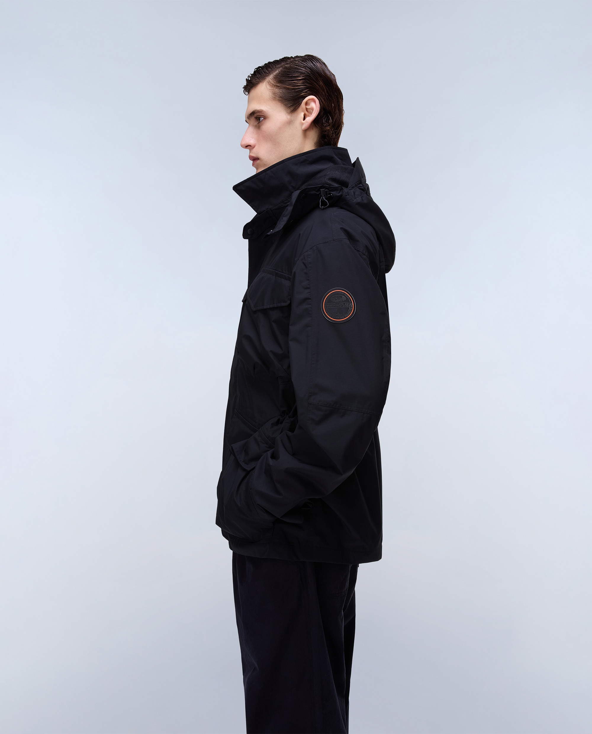 Imagen 4 de Parka de hombre rivalto impermeable con capucha extraible - Napapijri - Azul marino Negro