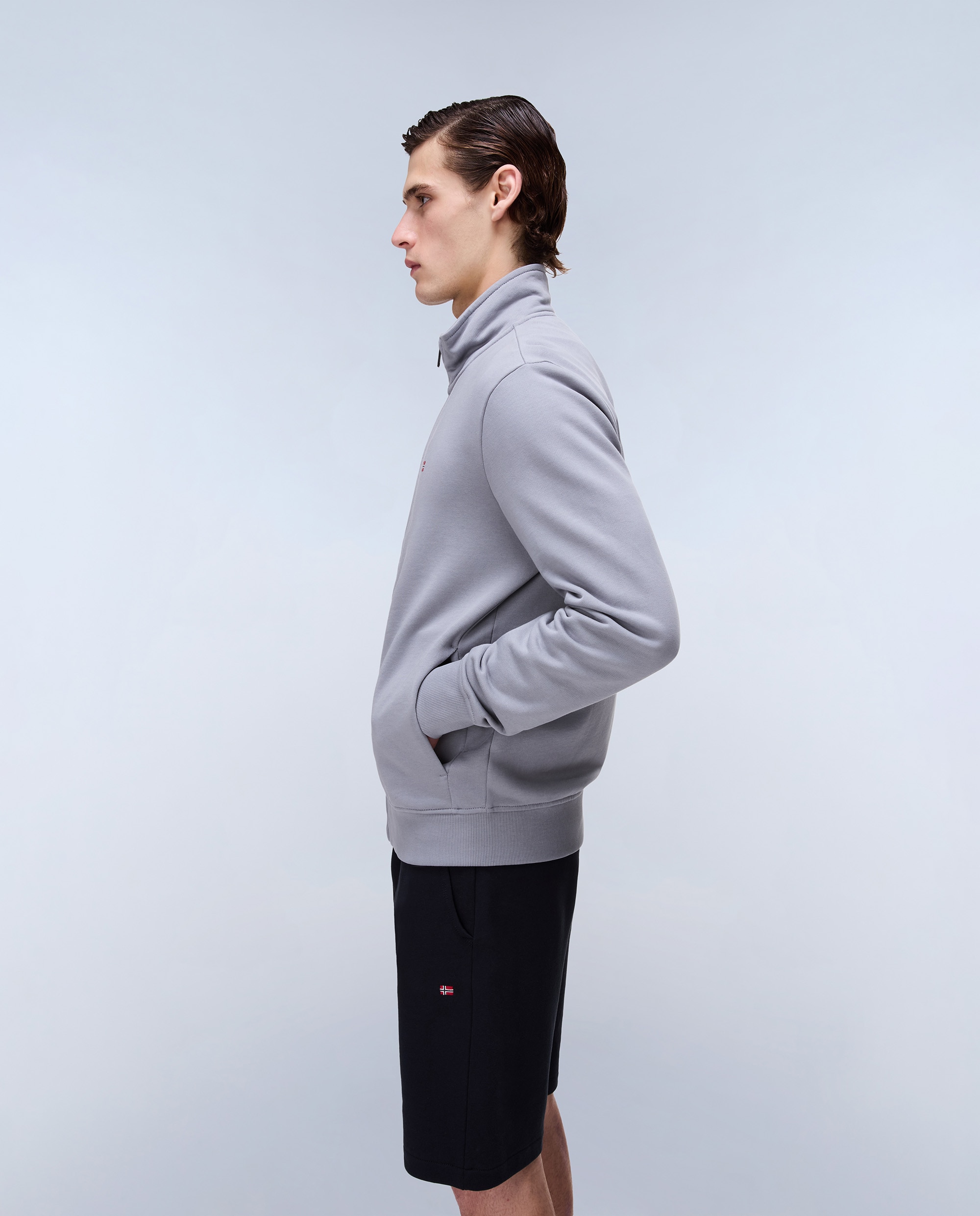 Sudadera de hombre balis fz sum con cremallera - Napapijri - Gris Gris-2