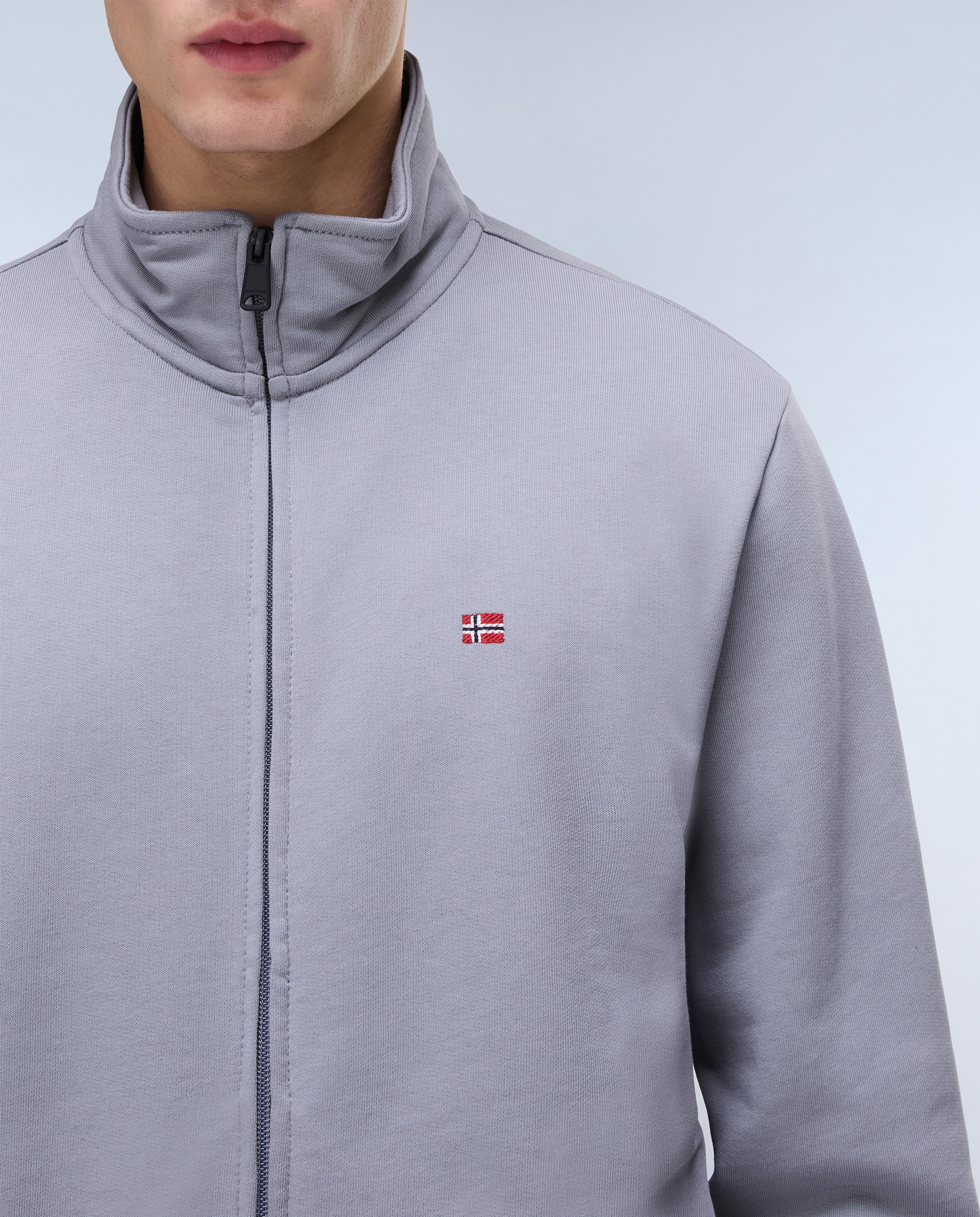 Sudadera de hombre balis fz sum con cremallera - Napapijri - Gris Gris-4