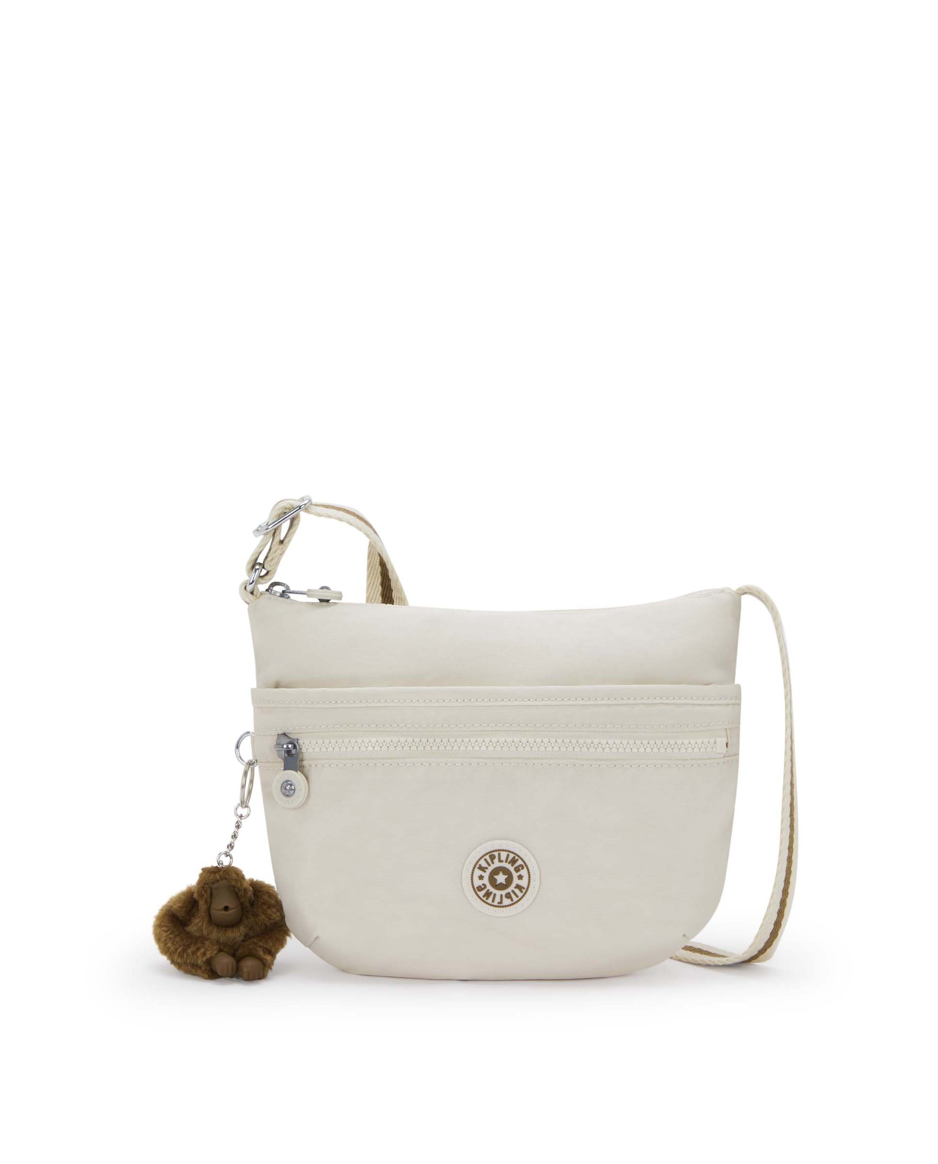 Bandolera de mujer pequeña con cremallera y correa ajustable - Kipling - Marfil Marfil-1