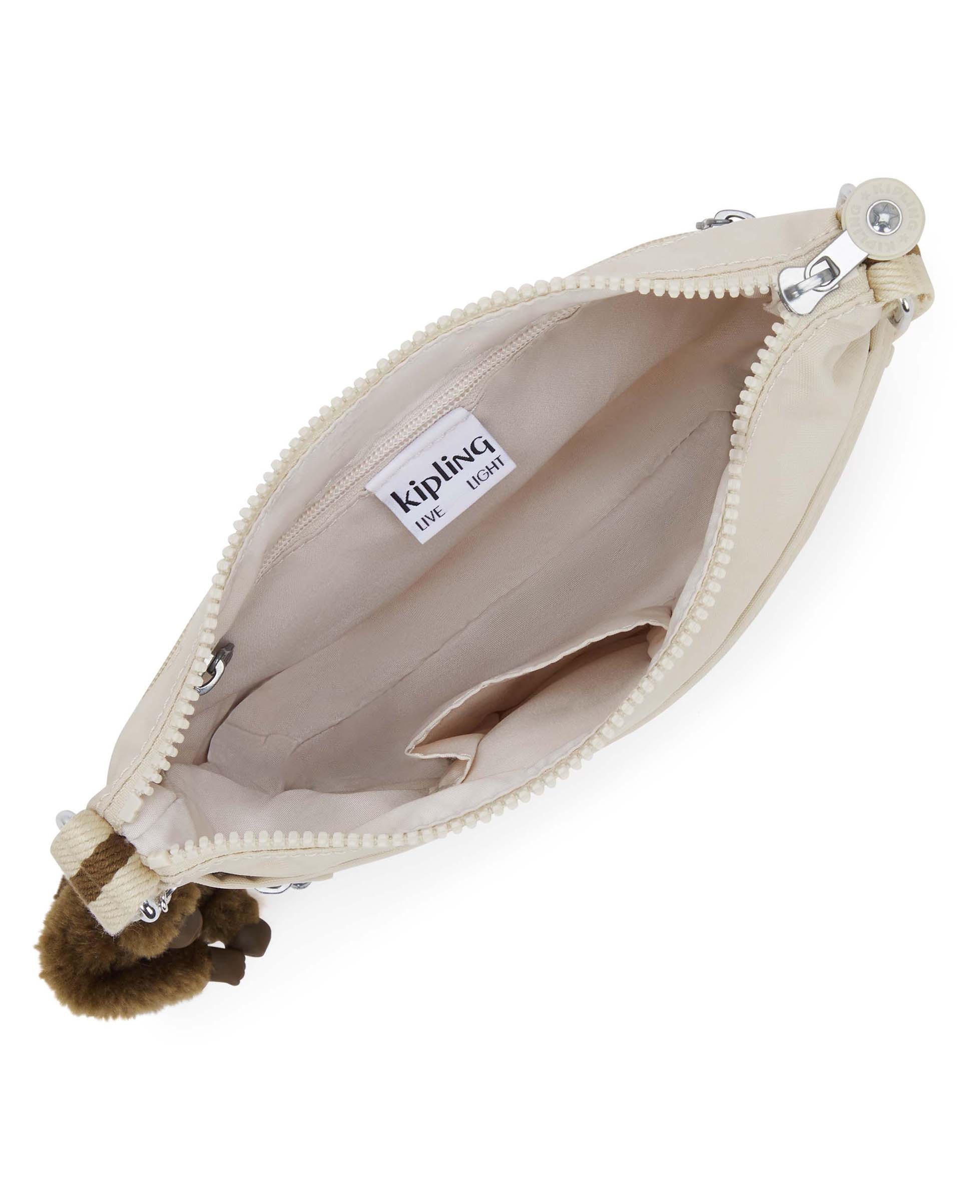 Bandolera de mujer pequeña con cremallera y correa ajustable - Kipling - Marfil Marfil-2