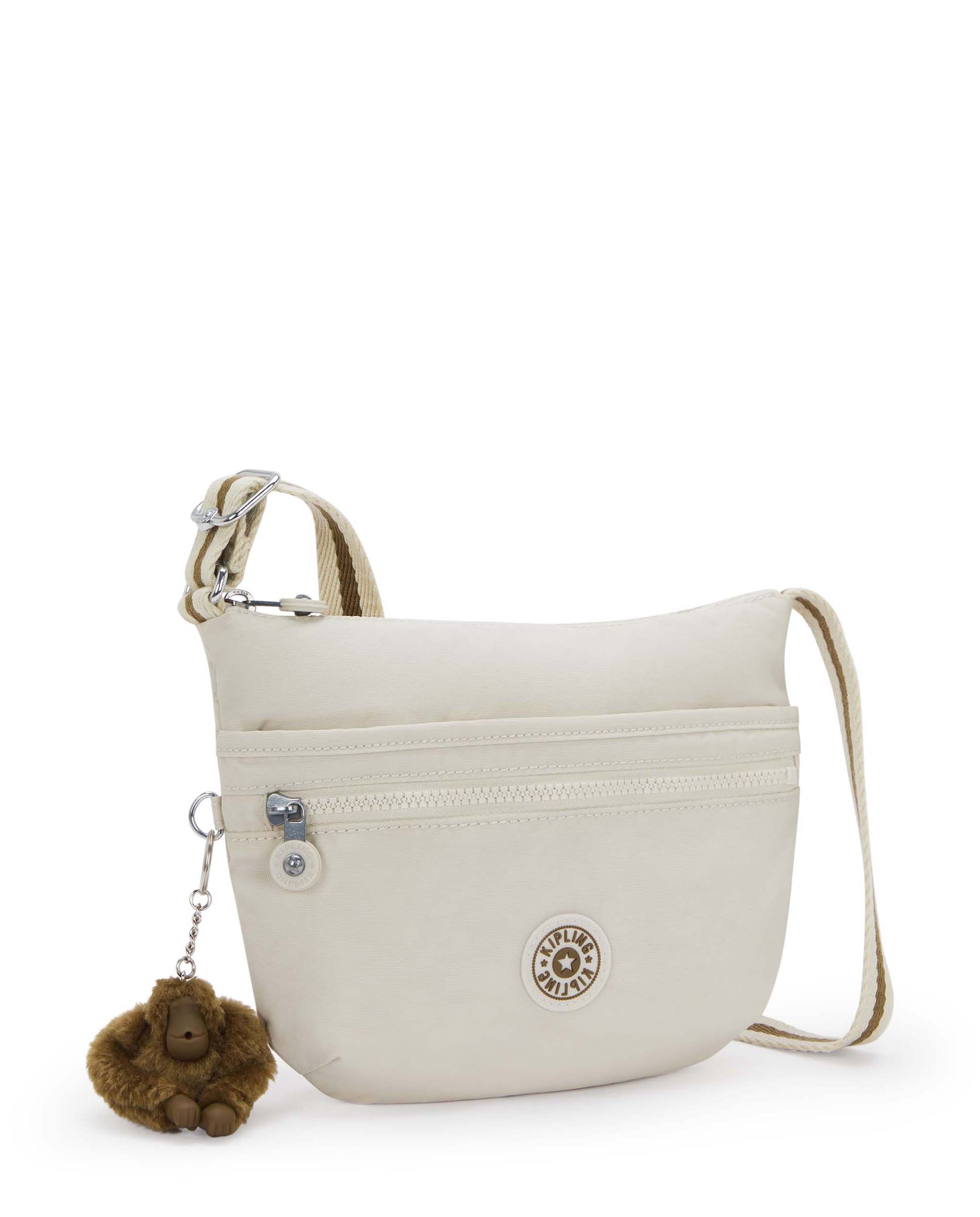 Bandolera de mujer pequeña con cremallera y correa ajustable - Kipling - Marfil Marfil-4