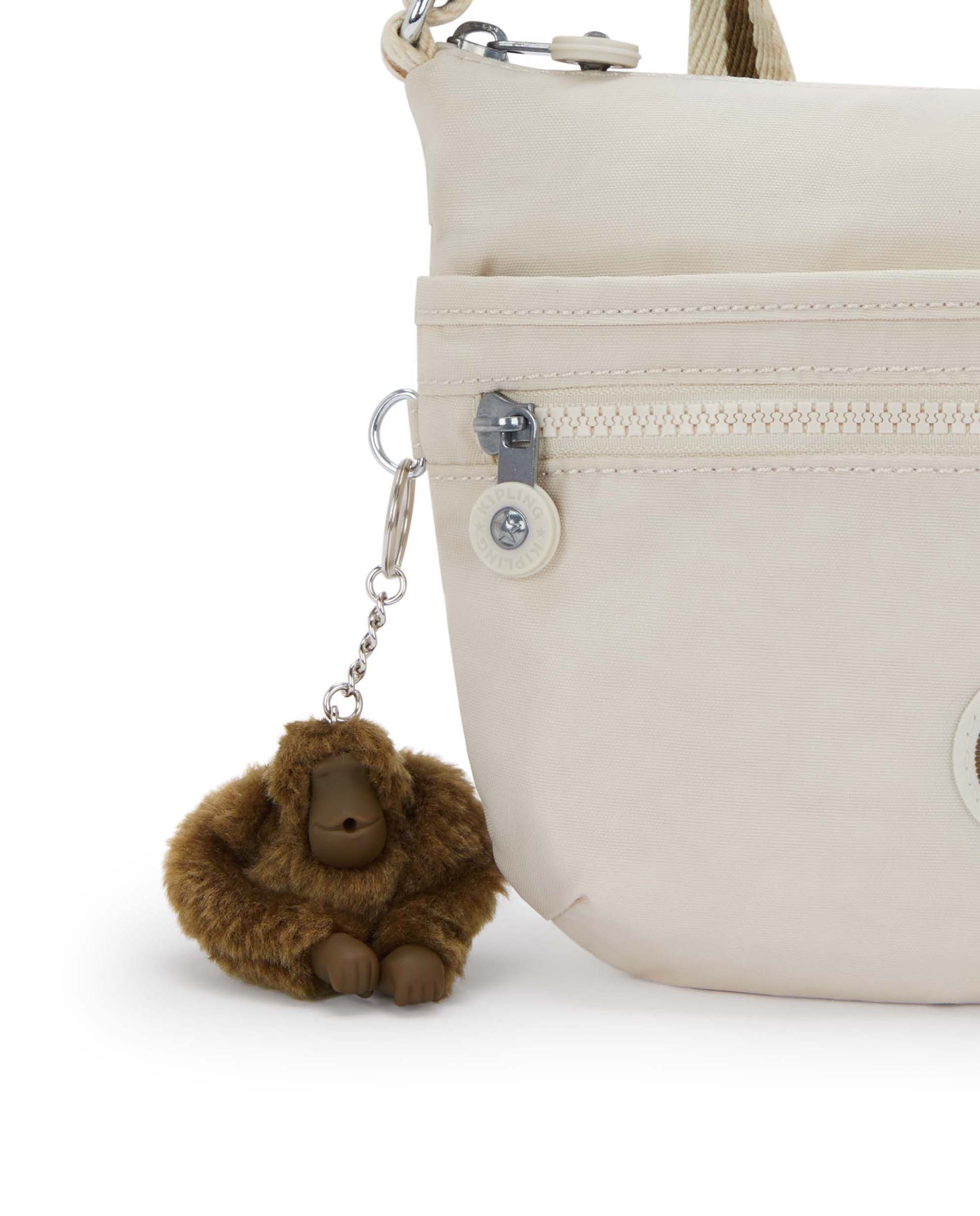 Bandolera de mujer pequeña con cremallera y correa ajustable - Kipling - Marfil Marfil-5