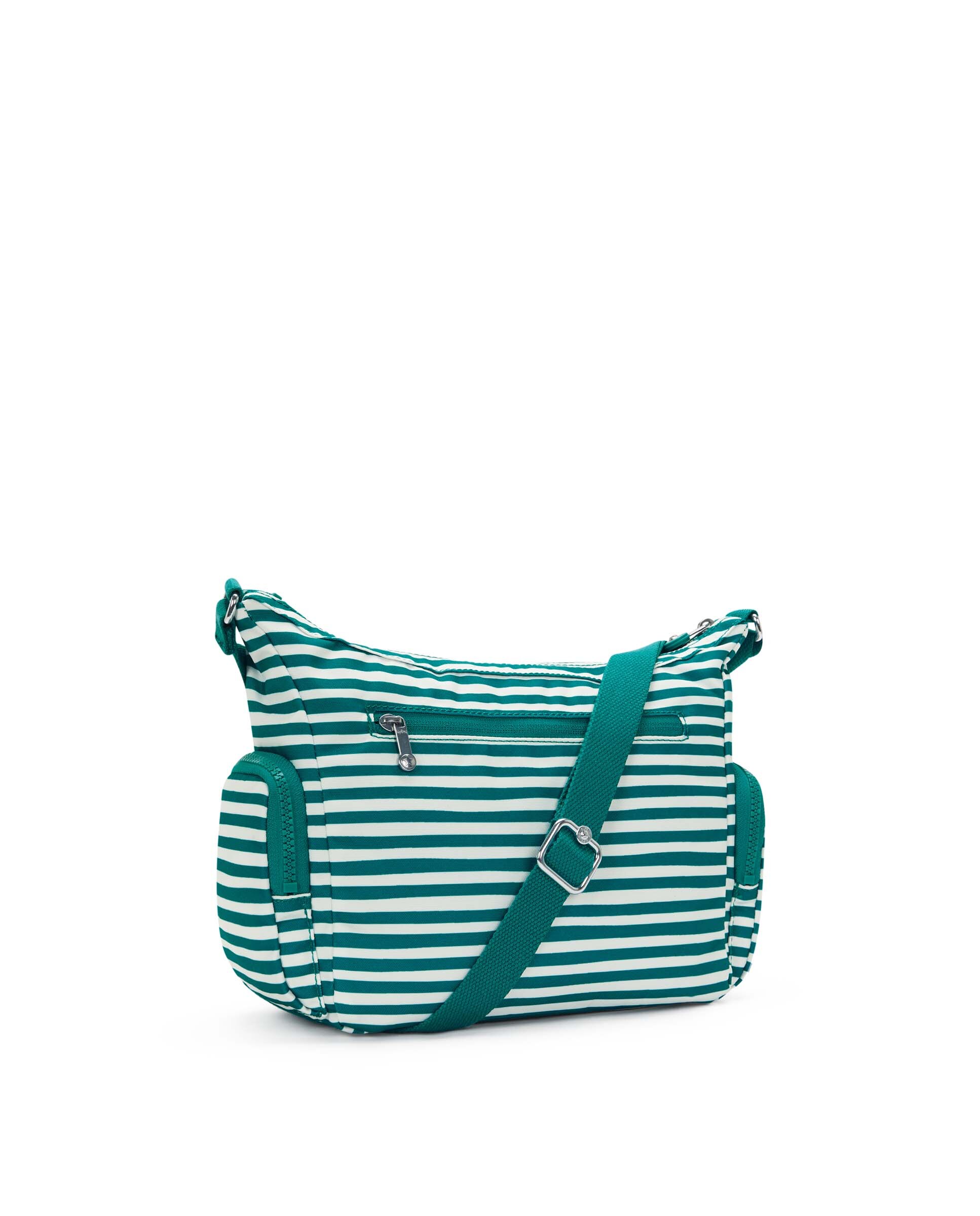 Bandolera de mujer mediana con cremallera y bolsillos exteriores - Kipling - Blanco / Verde Blanco / Verde-3