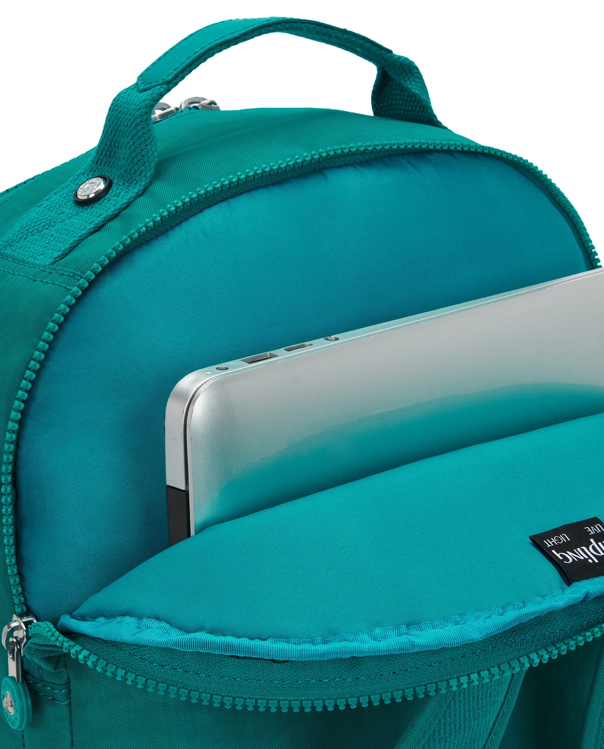 Mochila de mujer grande con compartimento para portátil - Kipling - Verde azulado Verde azulado-5