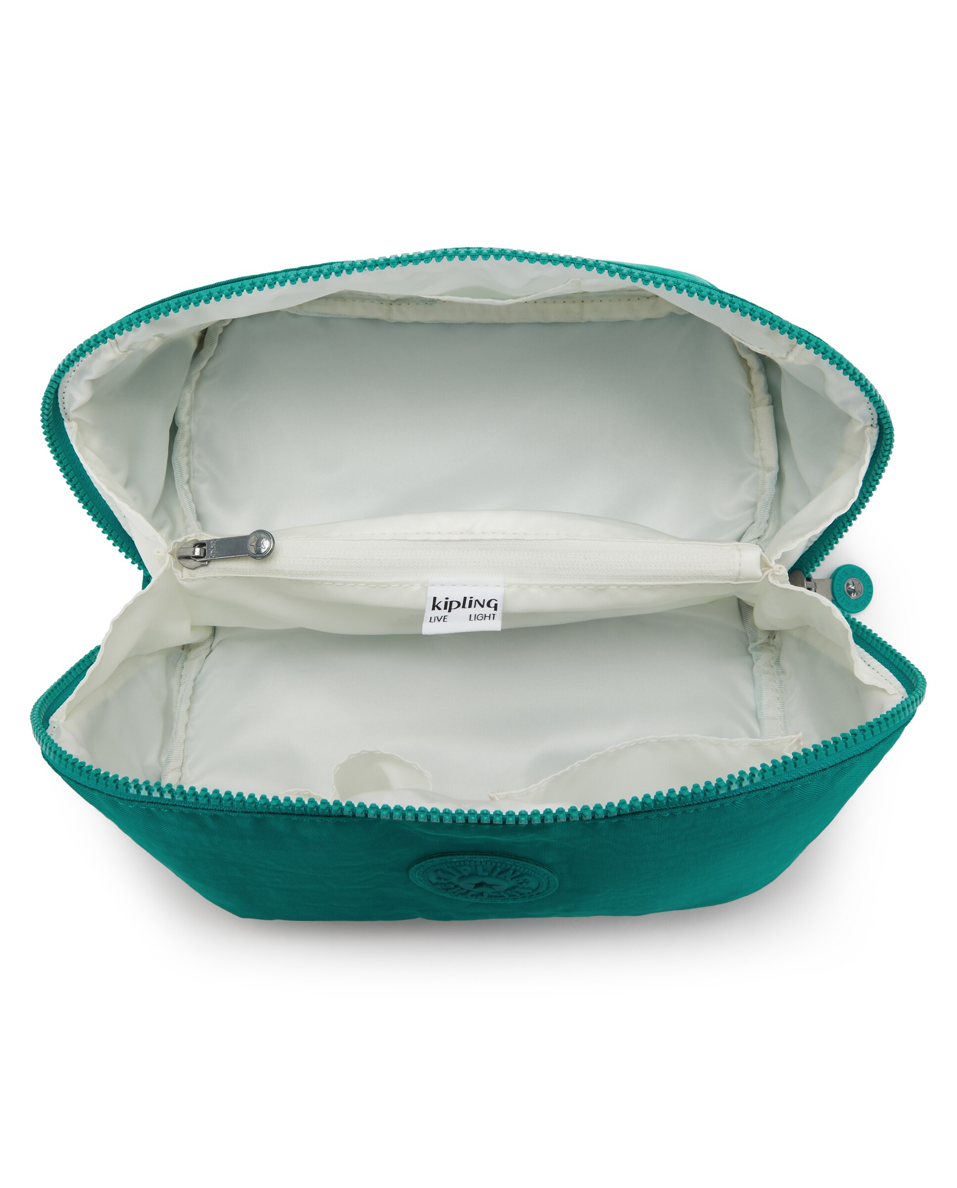 Neceser de mujer grande con múltiples bolsillos - Kipling - Verde azulado Verde azulado-2