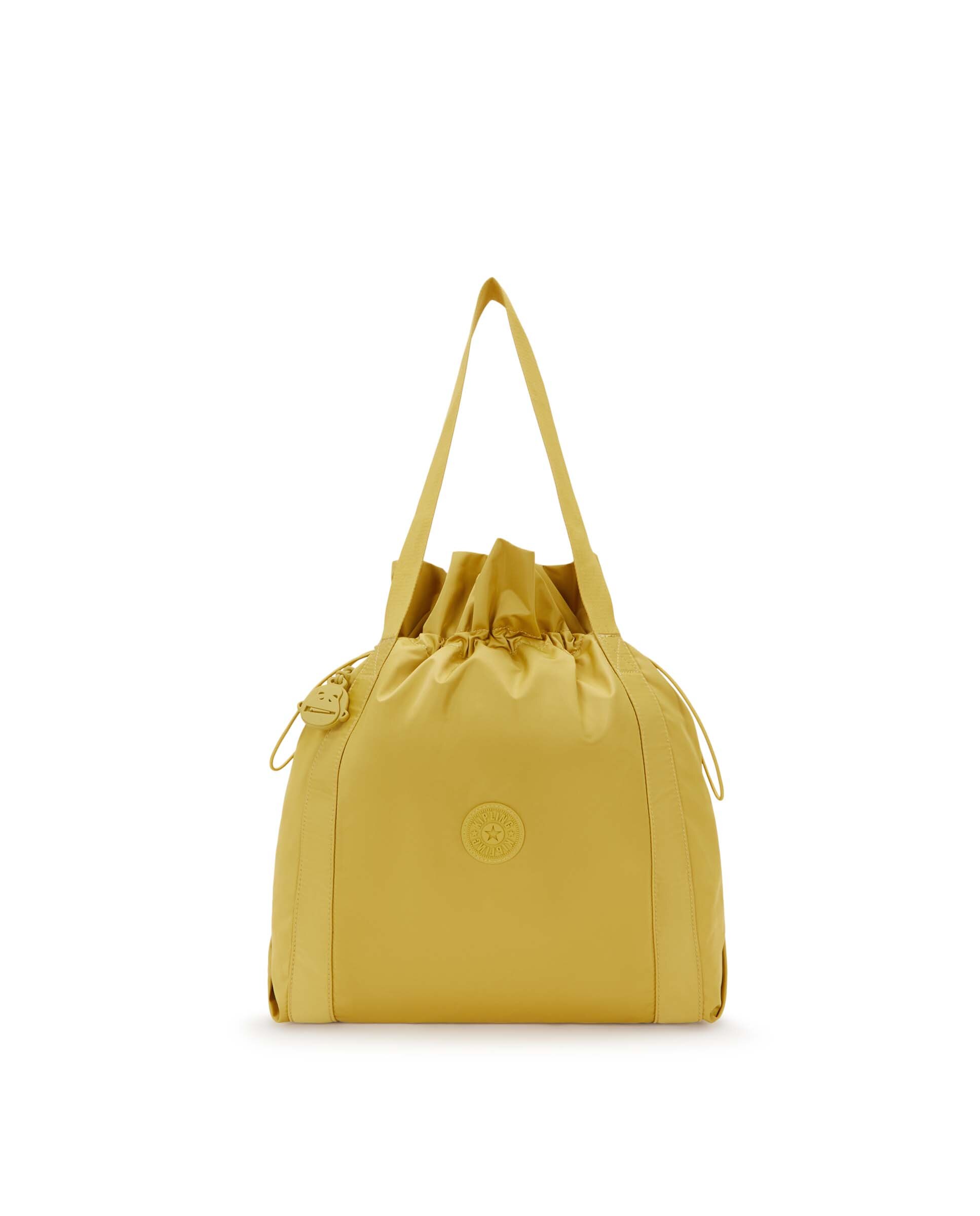 Bolso tote mediano con cierre de cordón - Kipling - Naranja Amarillo-1